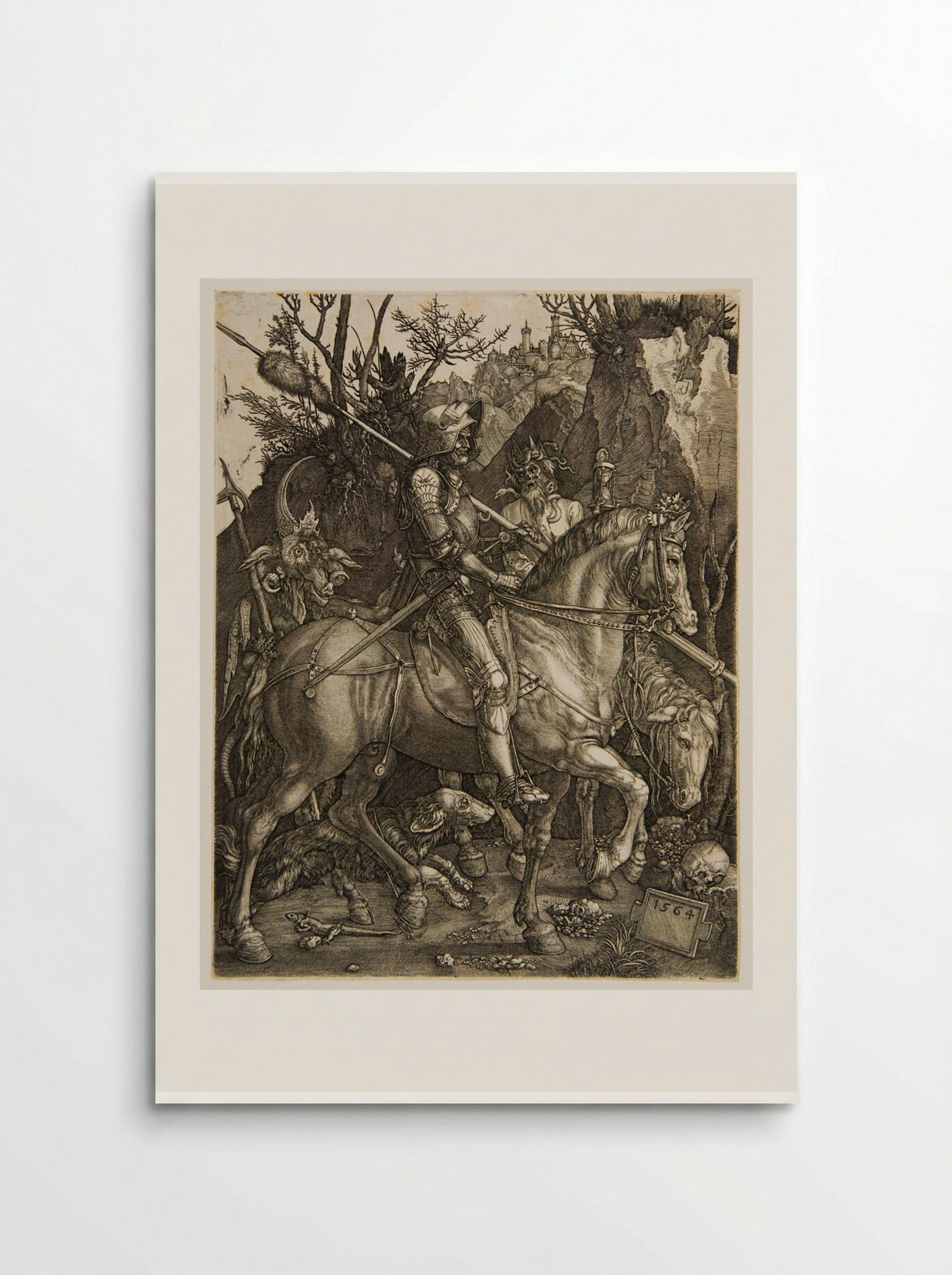 Knight, Death and the Devil (reverse copy) - Johannes Wierix - Poster