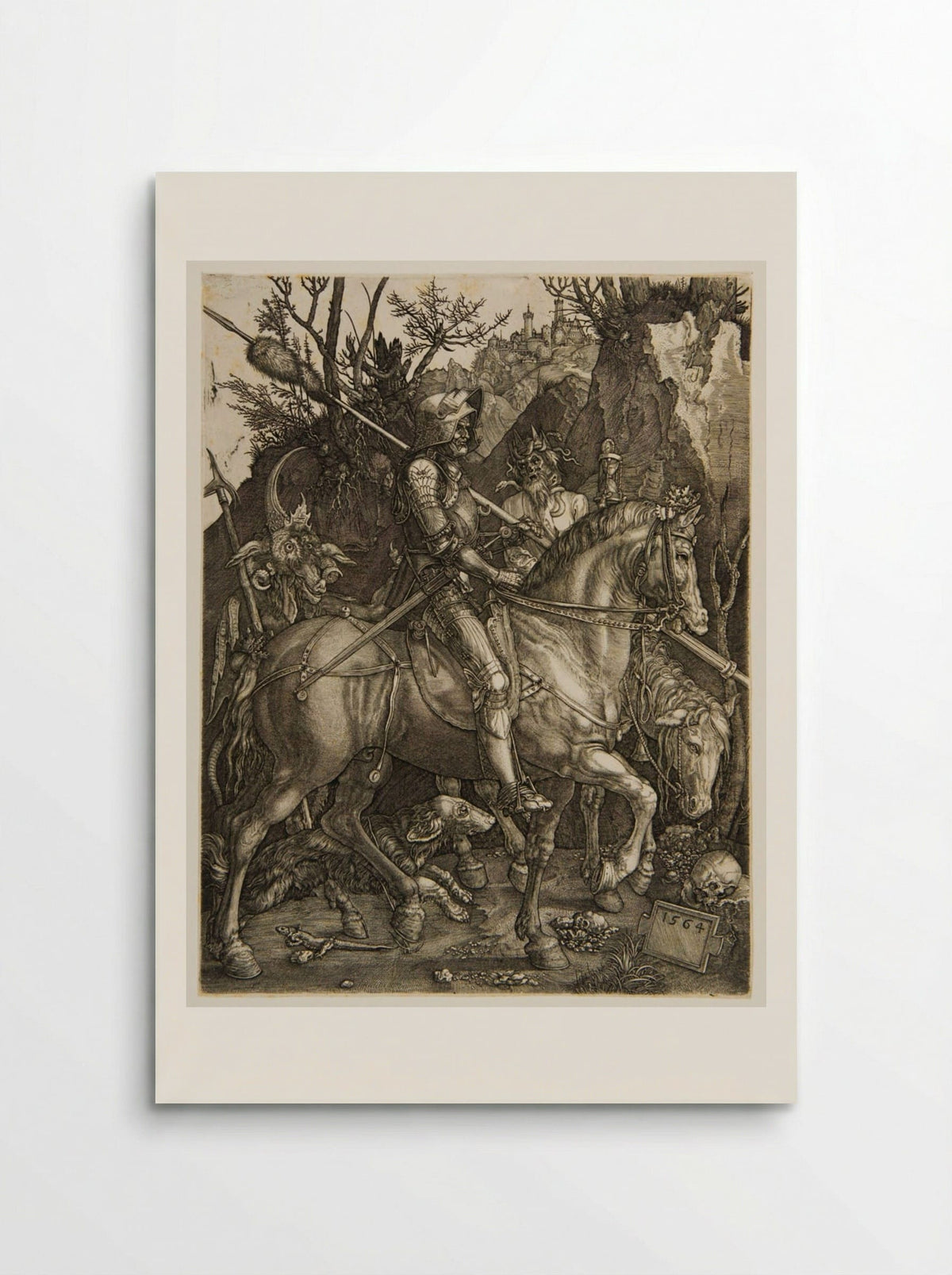 Knight, Death and the Devil (reverse copy) - Johannes Wierix - Poster