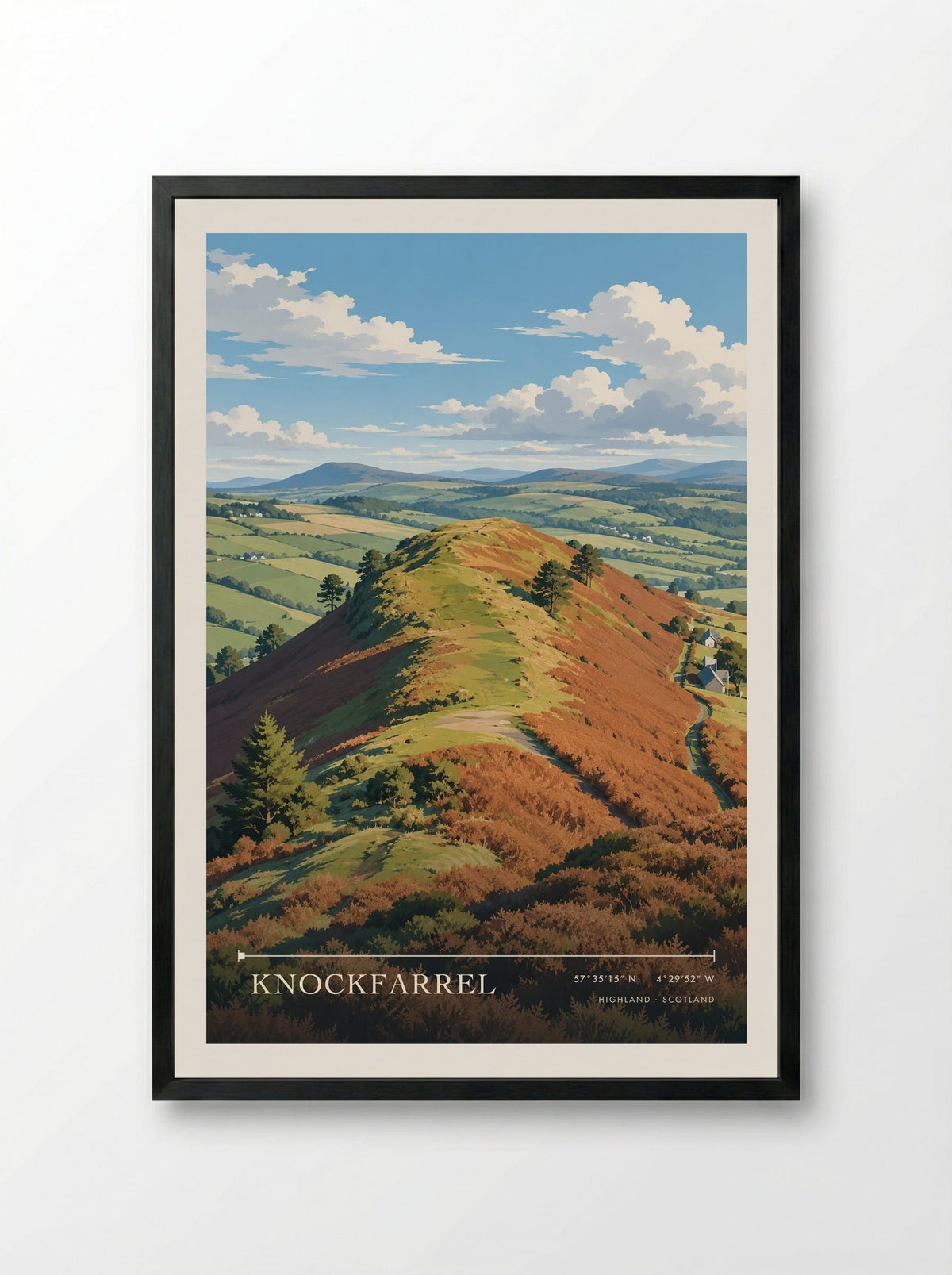 Knockfarrel, Highland | Travel Poster - Framed Print Black