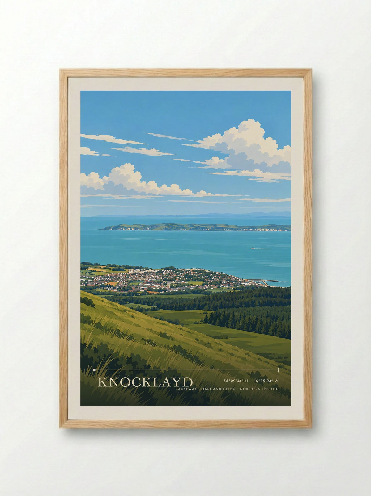 Knocklayd, Causeway Coast and Glens | Travel Poster - Framed Print Wood