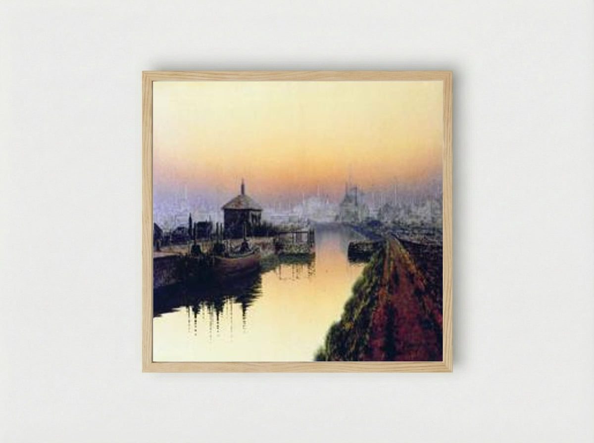 Knostrop Cut, Leeds, Sunday Night - John Atkinson Grimshaw - Framed Print Wood