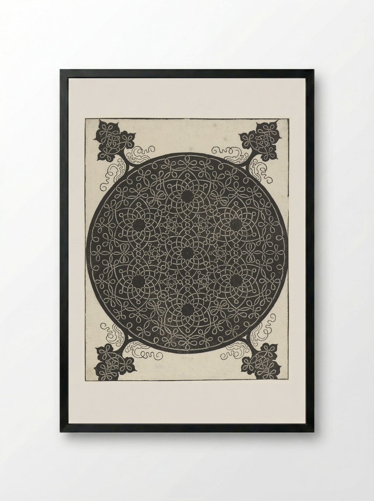 Knot Pattern with Six Interlaced Circles - Albrecht Dürer - Framed Print Black
