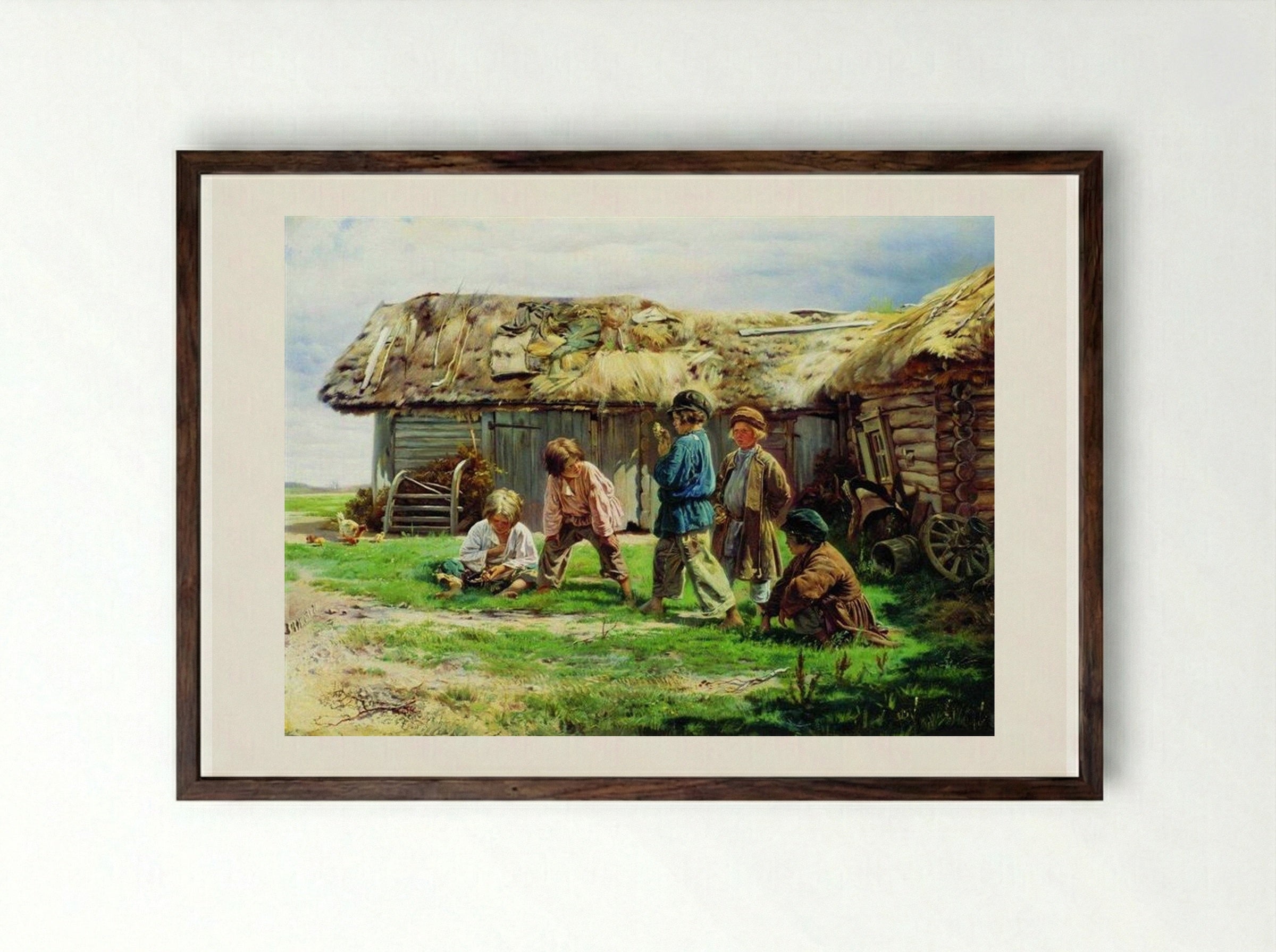 Knuckles - Vladimir Makovsky - Framed Print Dark Wood