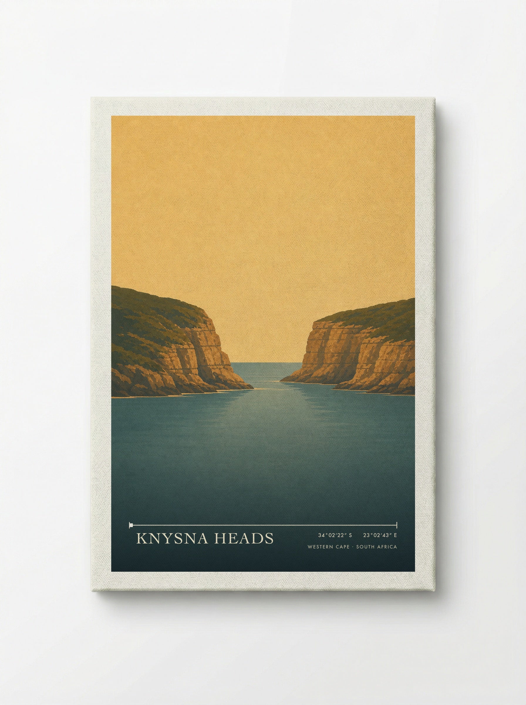 Knysna Heads Travel Poster Artwork - Canvas