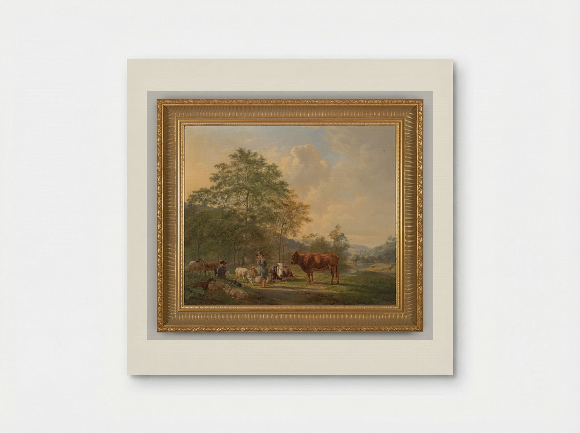 Koe met twee schapen - Pieter Gerardus van Os - Poster