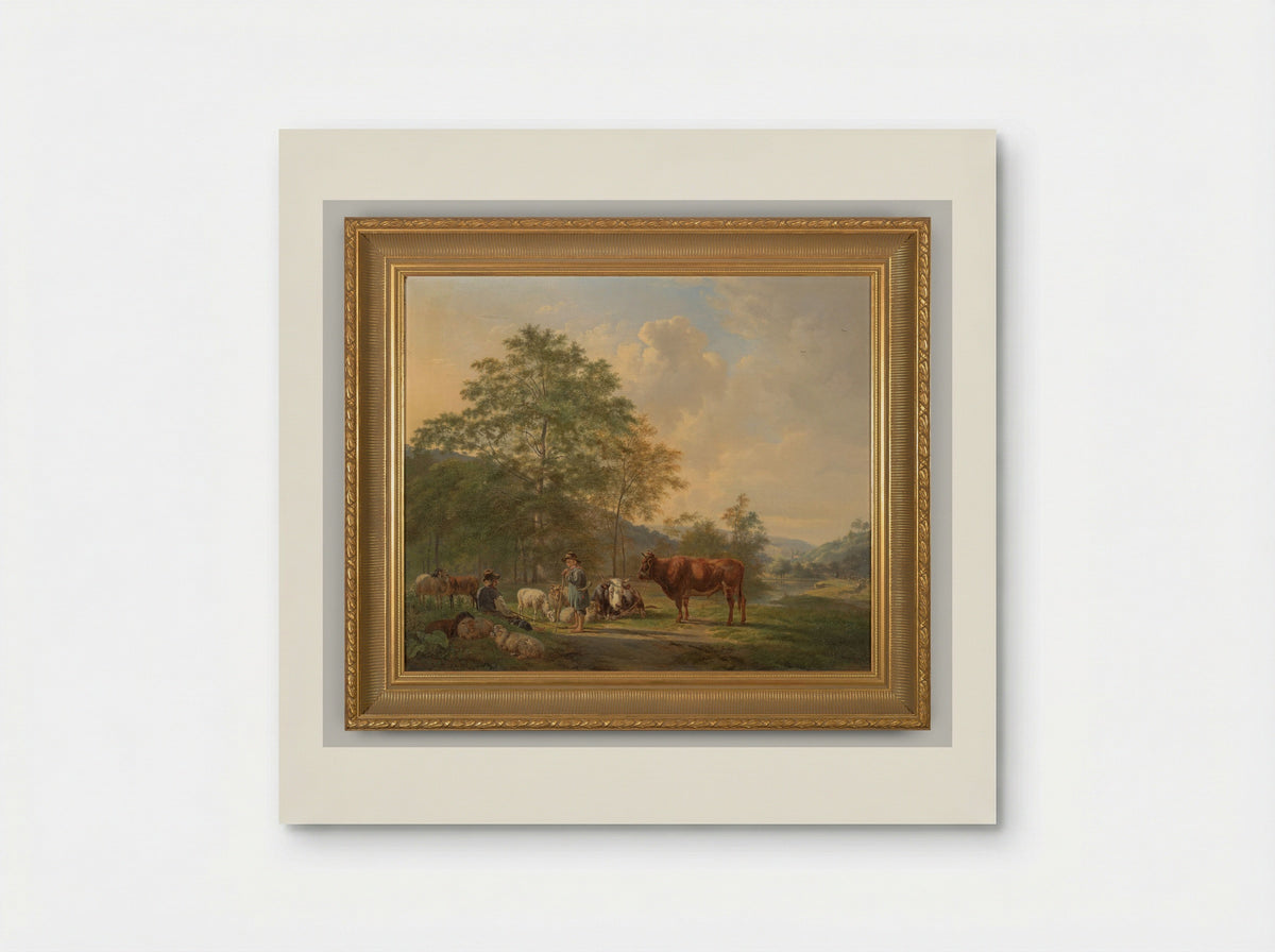 Koe met twee schapen - Pieter Gerardus van Os - Poster
