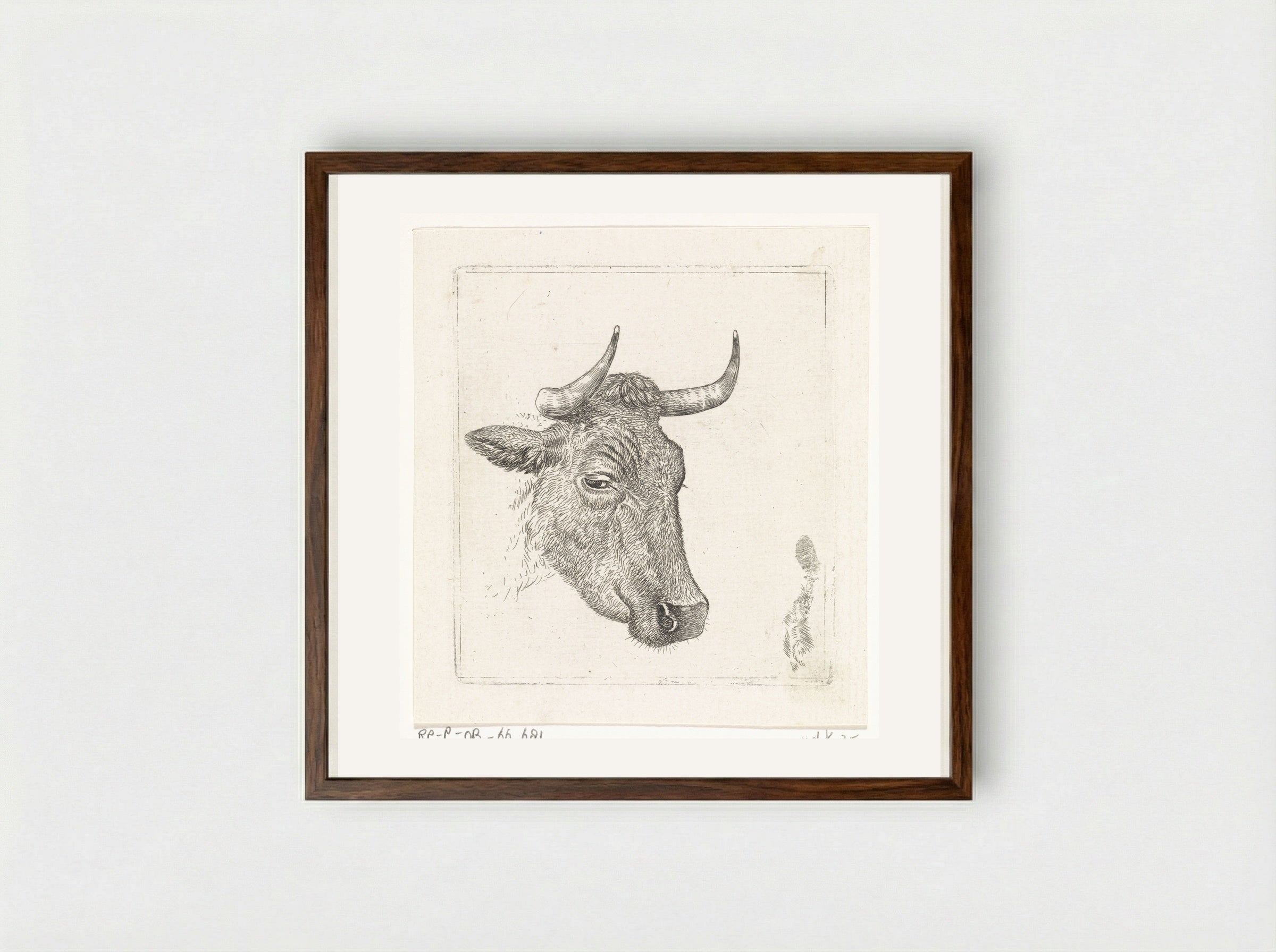 Koeienkop A - Wouter Johannes van Troostwijk - Framed Print Dark Wood