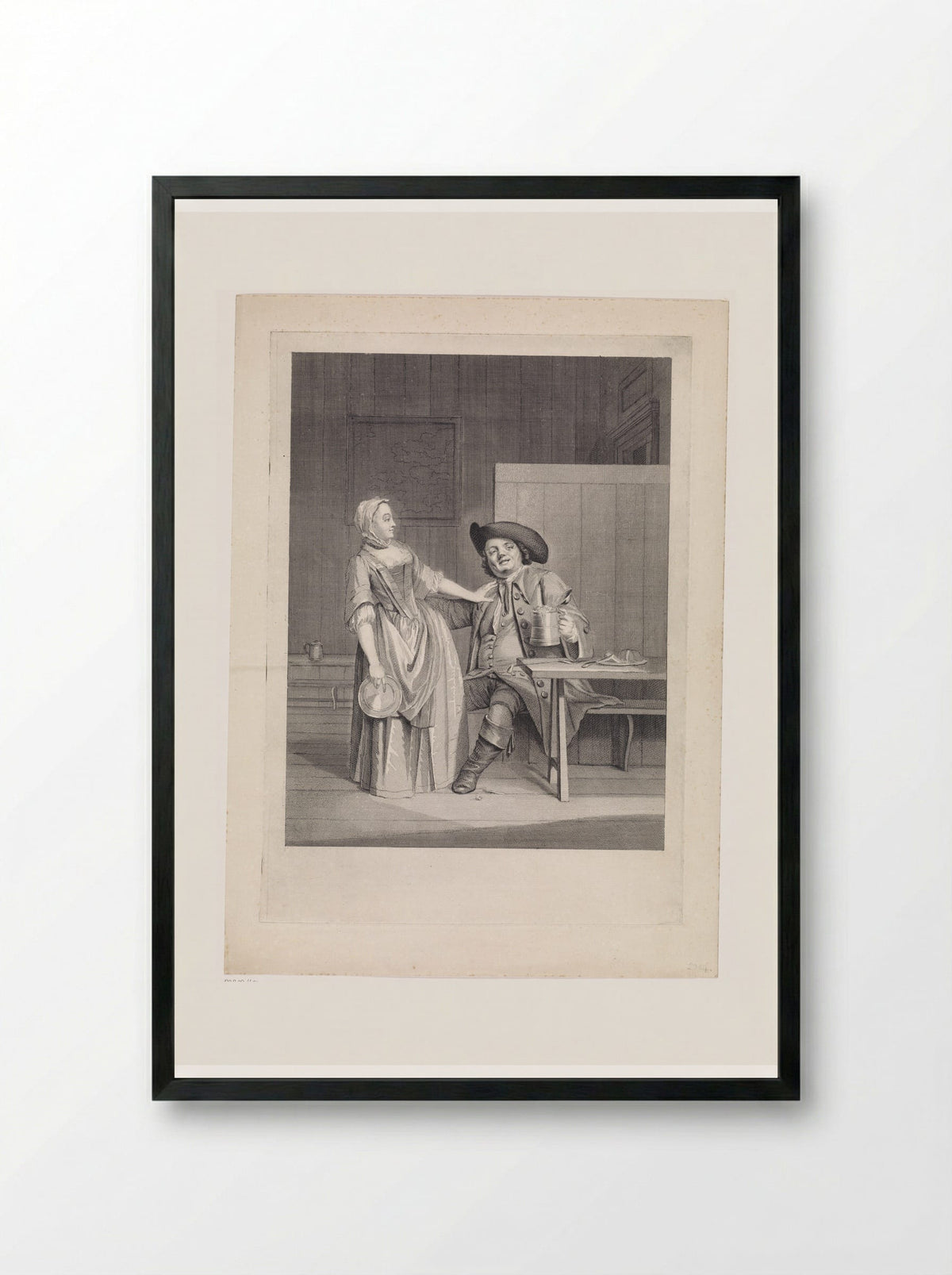 Koetsier in een herberg - Jan Punt - Framed Print Black