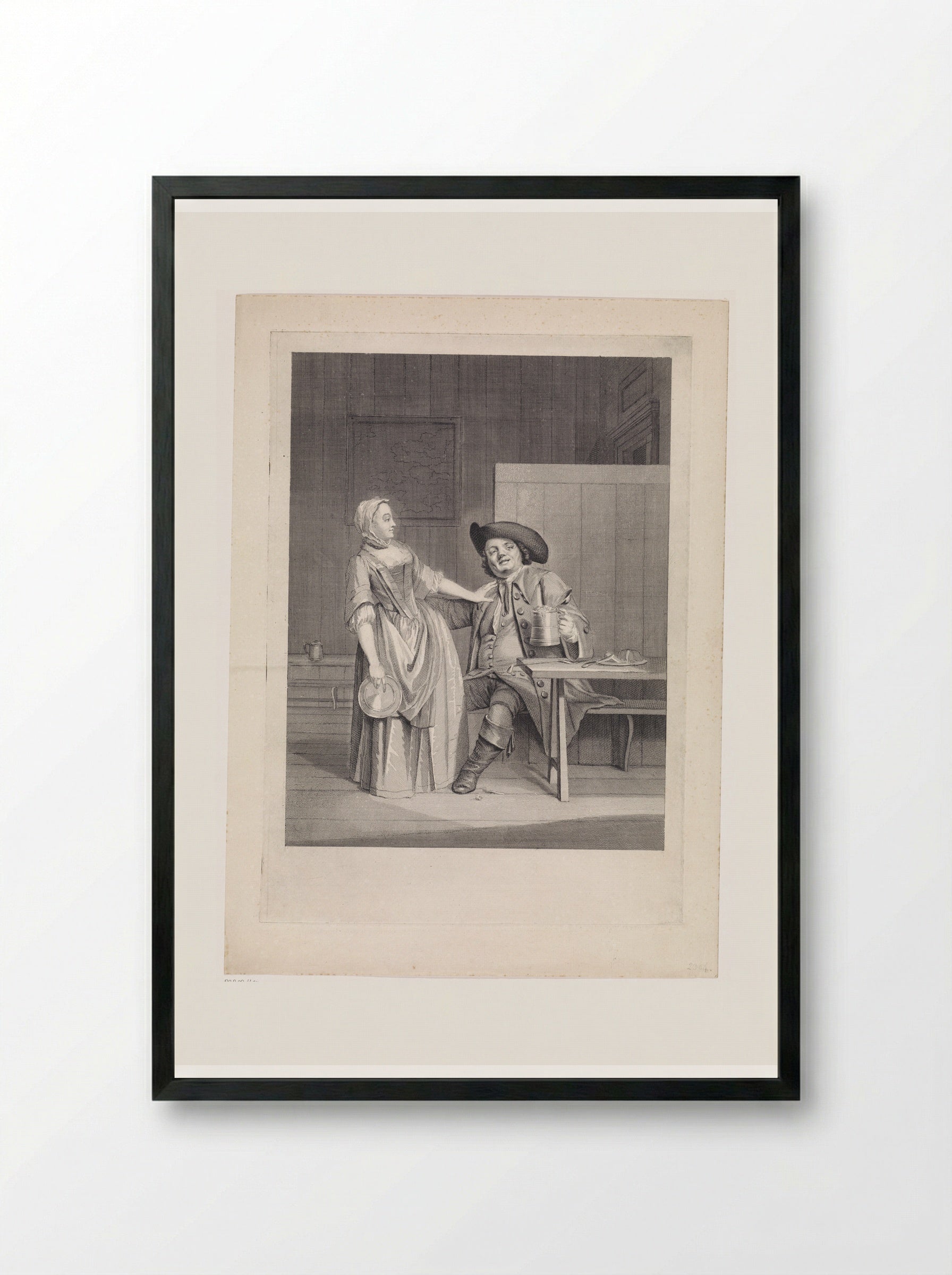 Koetsier in een herberg - Jan Punt - Framed Print Black