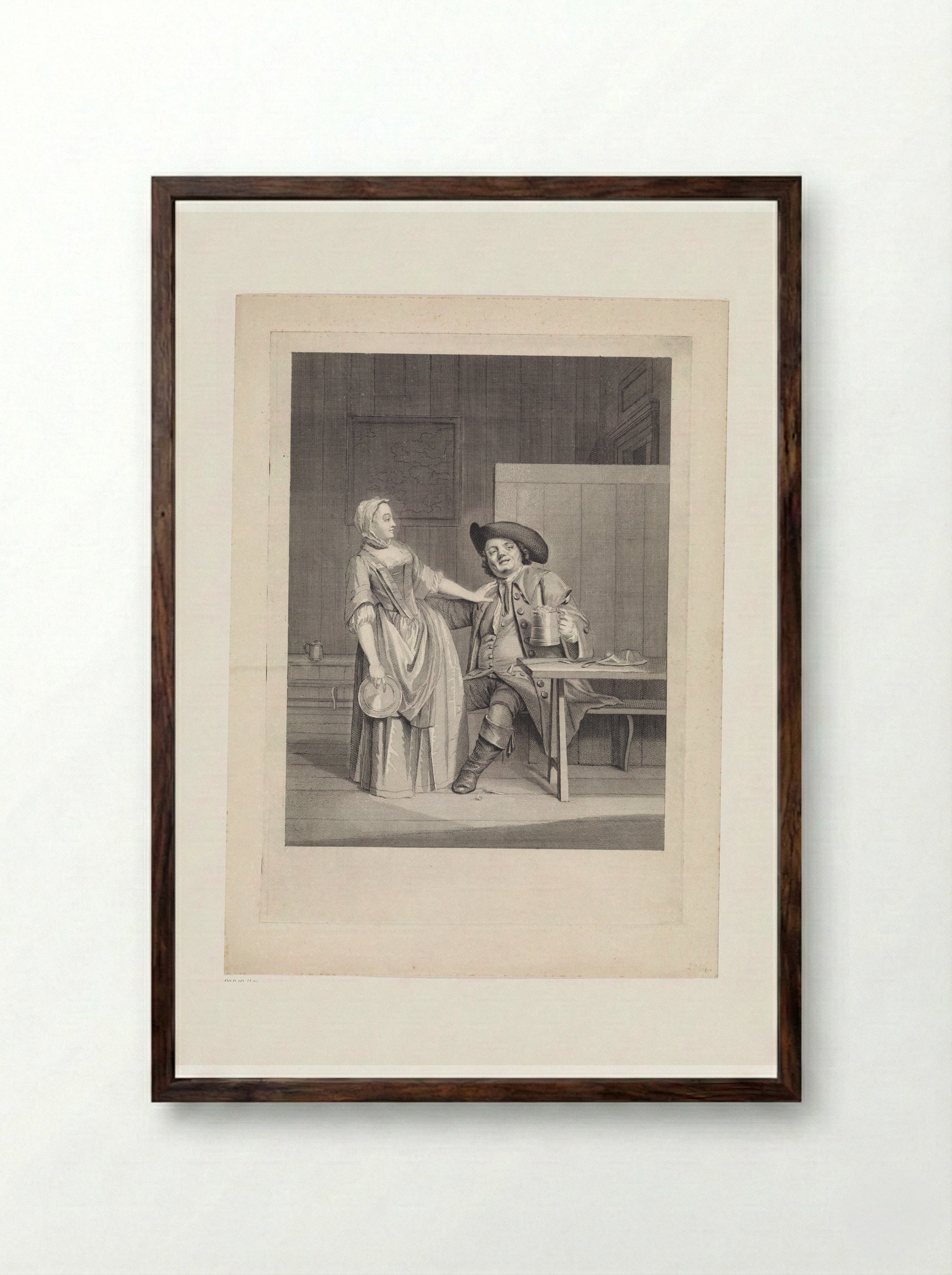 Koetsier in een herberg - Jan Punt - Framed Print Dark Wood