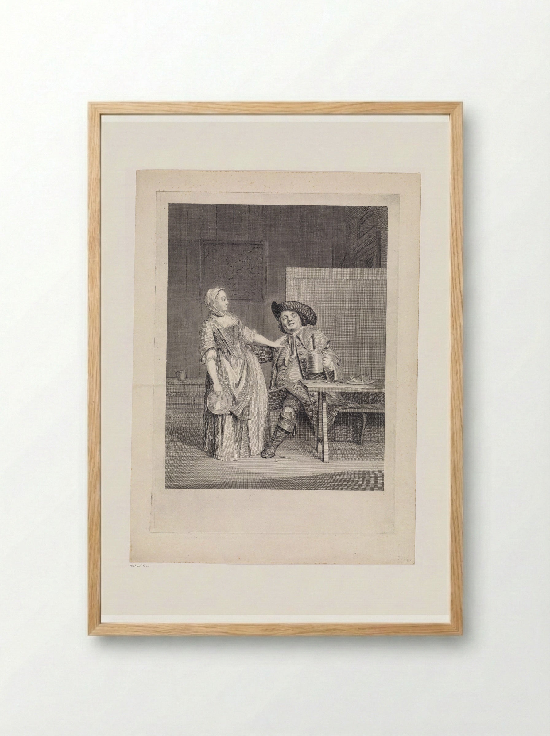 Koetsier in een herberg - Jan Punt - Framed Print Wood