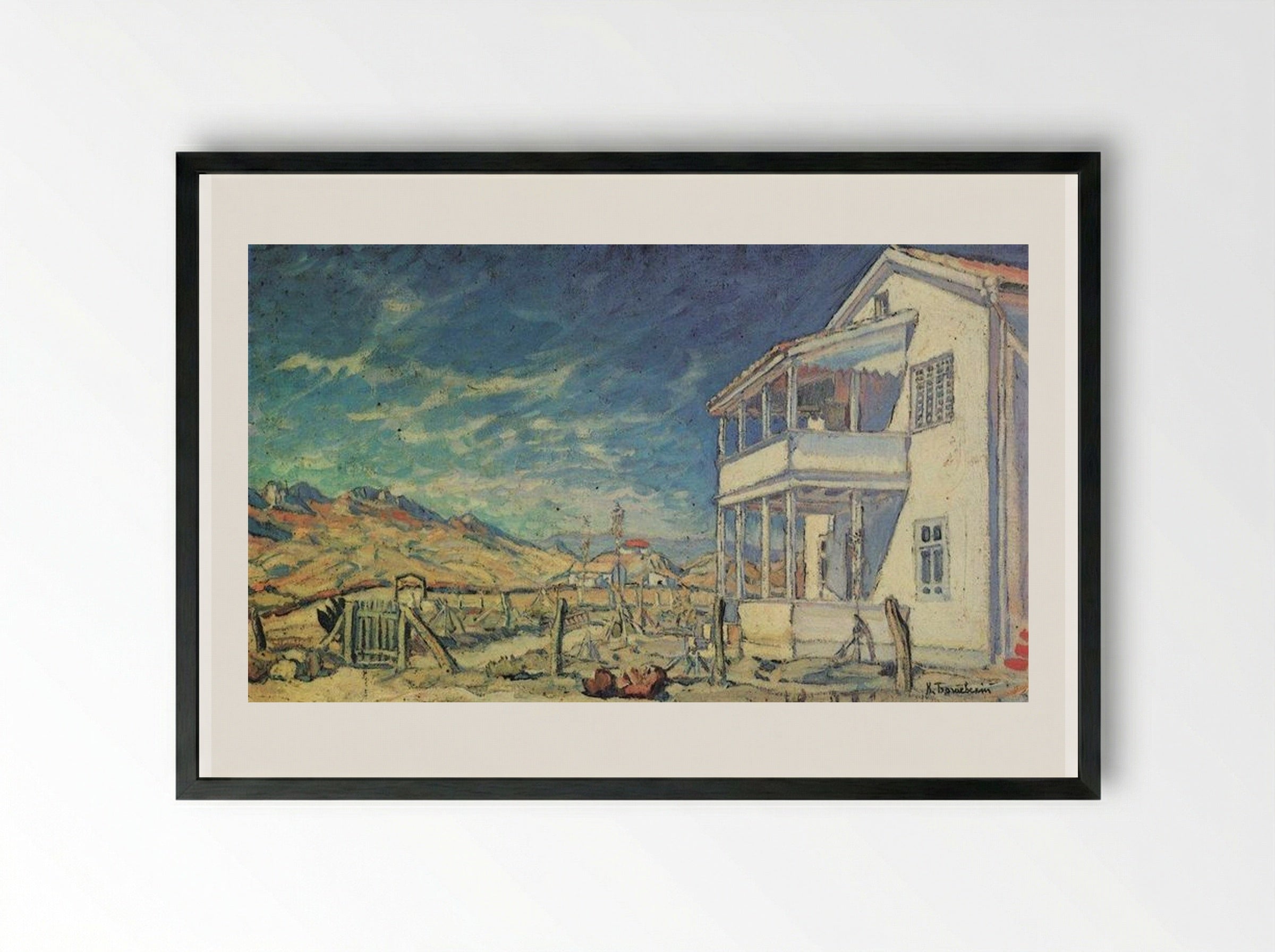 Koktebel. House of Maximilian Voloshin - Konstantin Bogaevsky - Framed Print Black