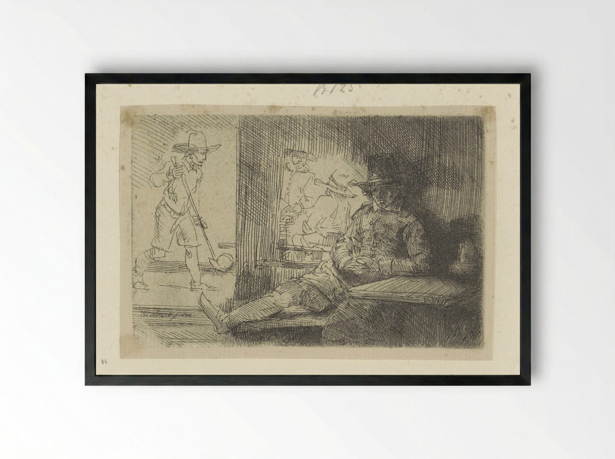 Kolfspel (The Golf Player) - Henry Louis Basan - Framed Print Black