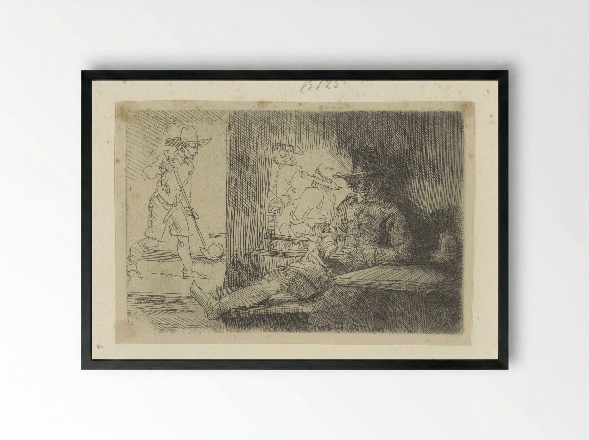 Kolfspel (The Golf Player) - Henry Louis Basan - Framed Print Black
