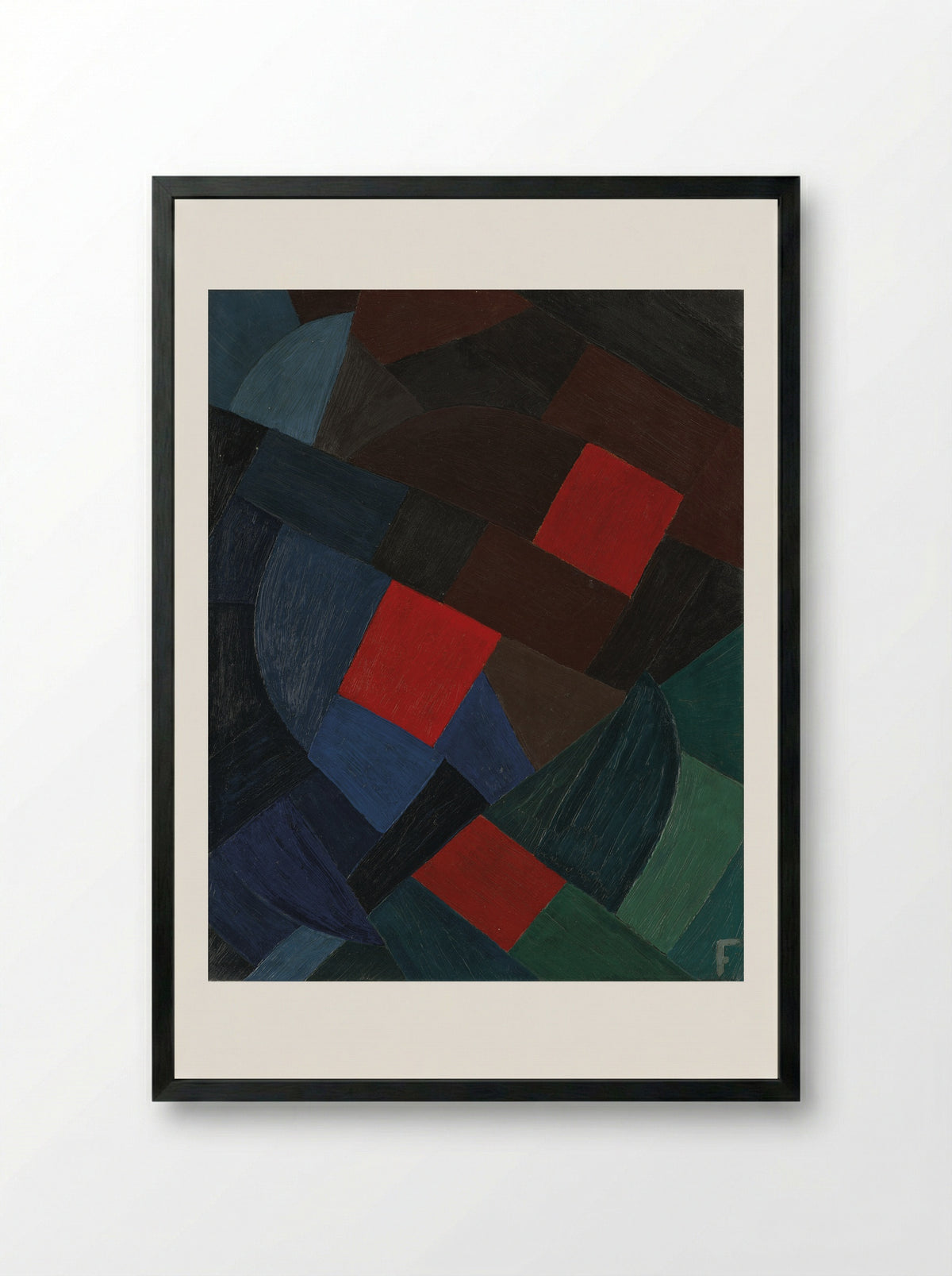 Komposition in Schwarz und Weiß - Otto Freundlich - Framed Print Black