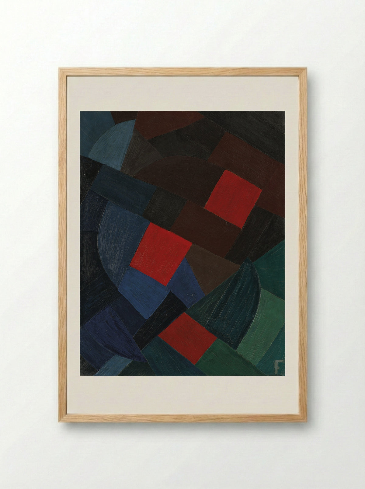 Komposition in Schwarz und Weiß - Otto Freundlich - Framed Print Wood