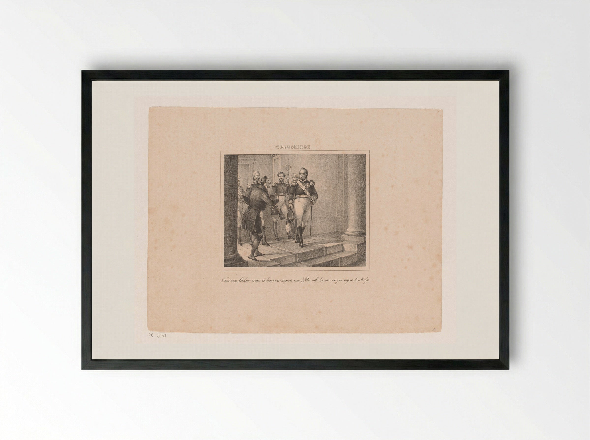 Koning Willem I bestraft een vleier - Jean Baptiste Ambroise Marcellin Jobard - Framed Print Black