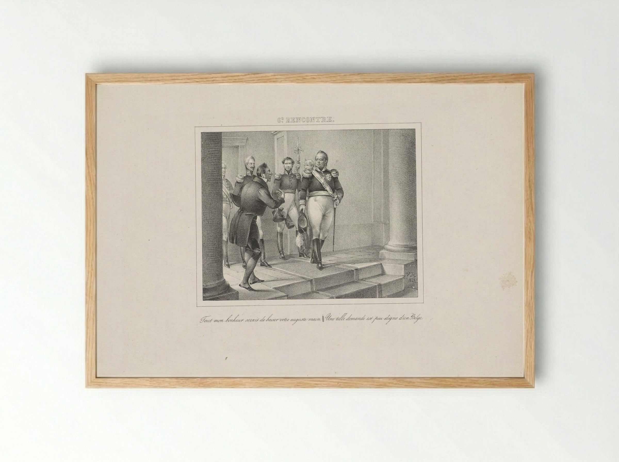Koning Willem I bestraft een vleier - Jean Baptiste Ambroise Marcellin Jobard - Framed Print Wood
