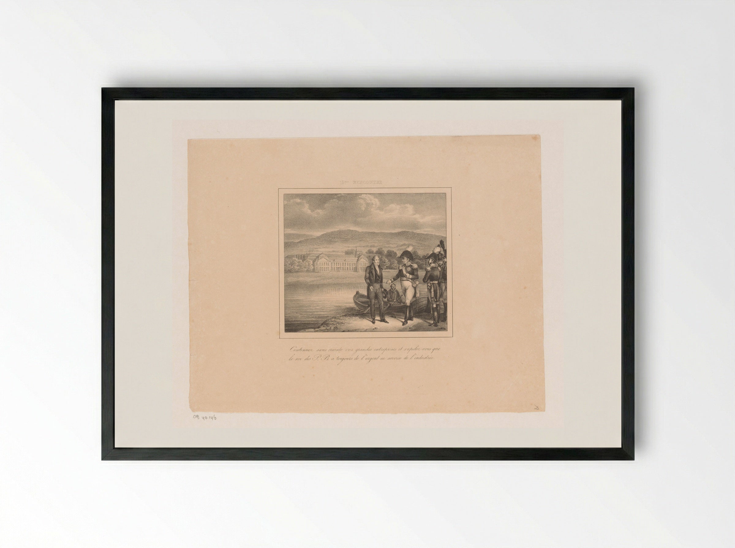 Koning Willem I ontmoet John Cockerill - Jean Baptiste Ambroise Marcellin Jobard - Framed Print Black
