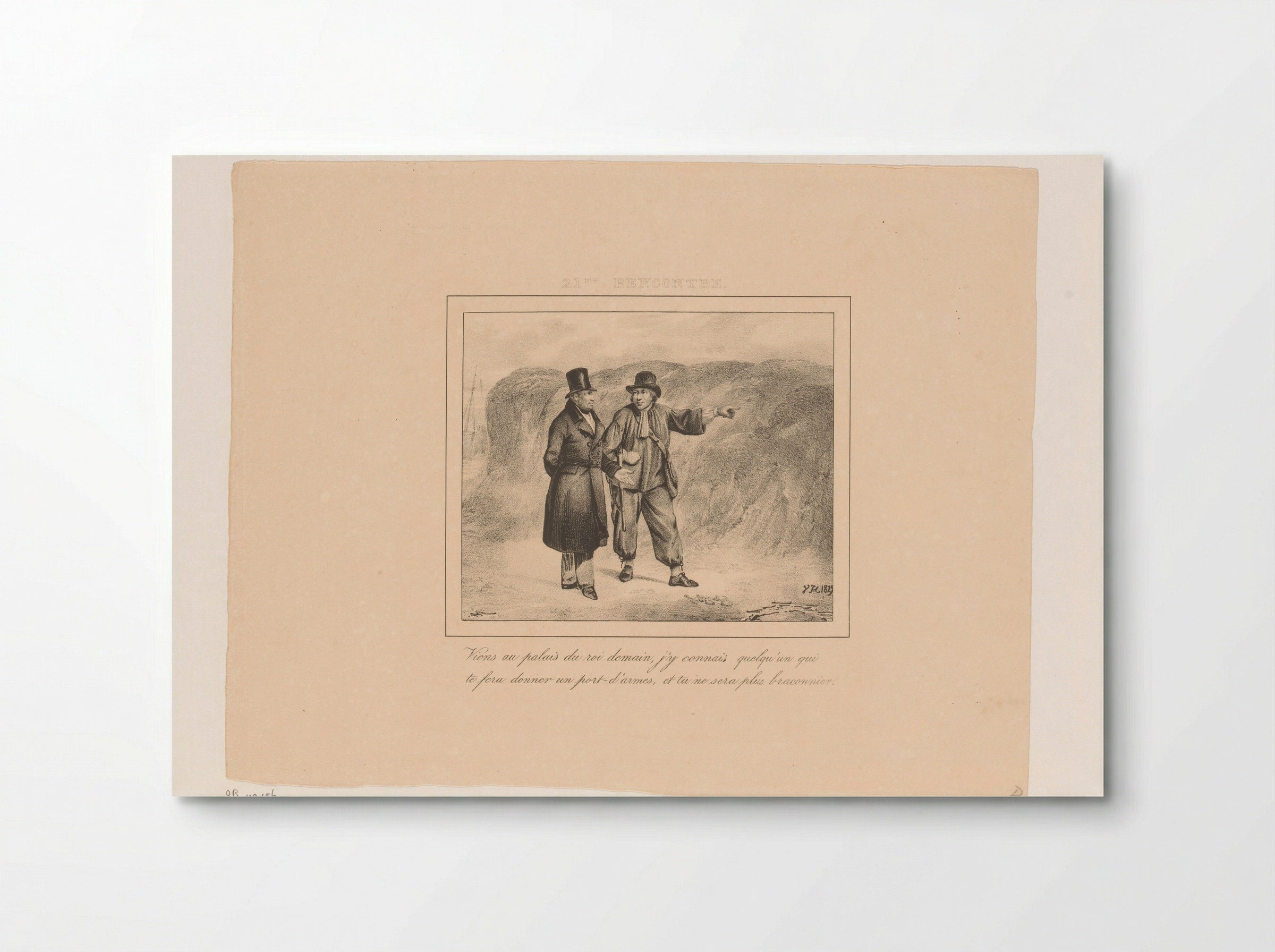 Koning Willem I ontmoet een stroper - Jean Baptiste Ambroise Marcellin Jobard - Poster