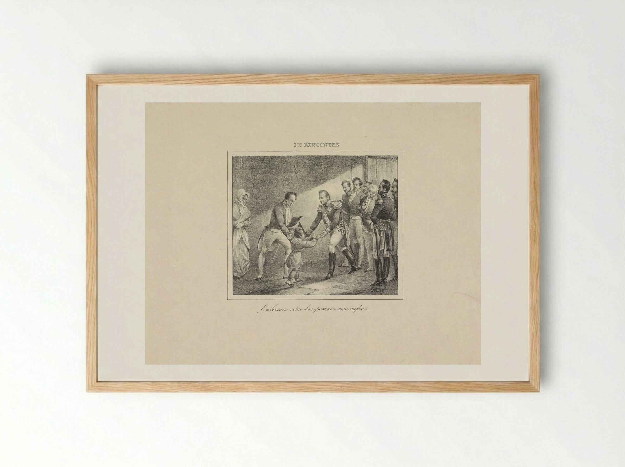 Koning Willem I ontmoet zijn petekind - Jean Baptiste Ambroise Marcellin Jobard - Framed Print Wood