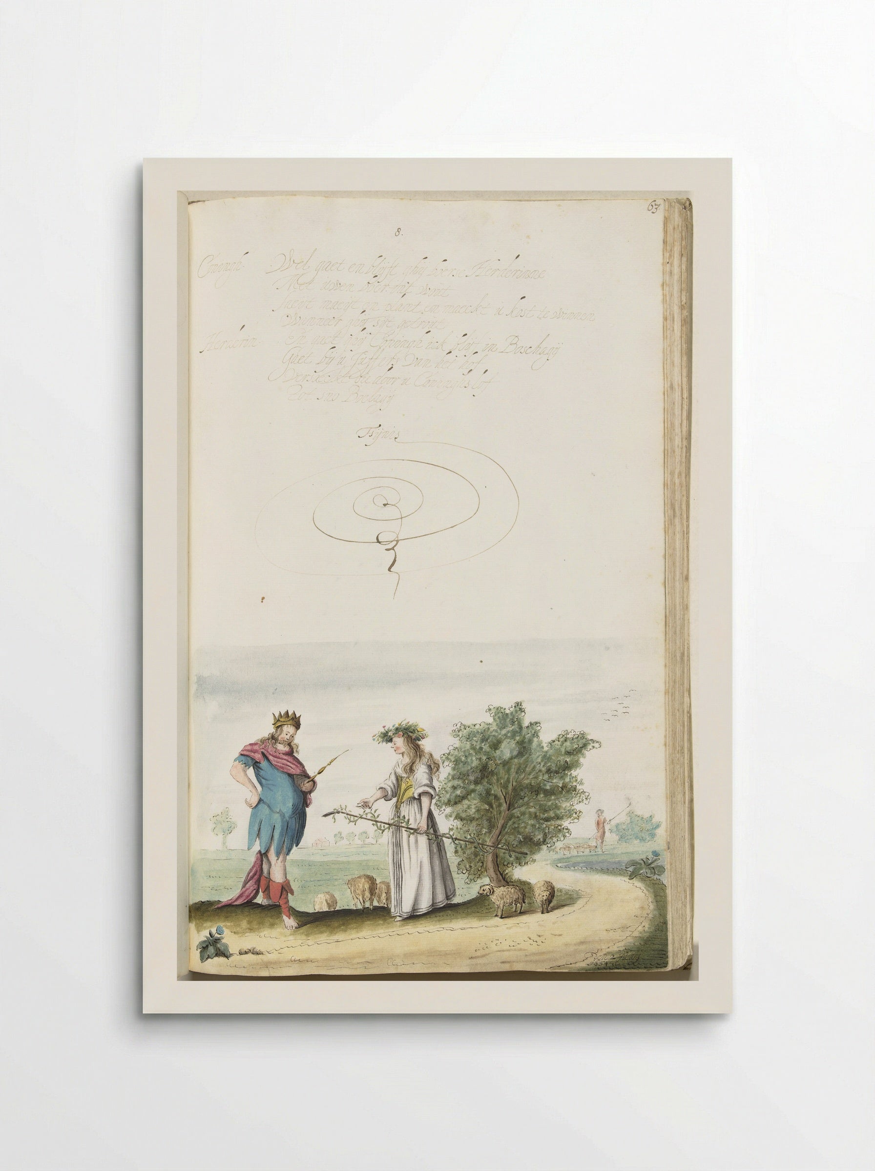 Koning en herderin in gesprek - Gesina ter Borch - Poster