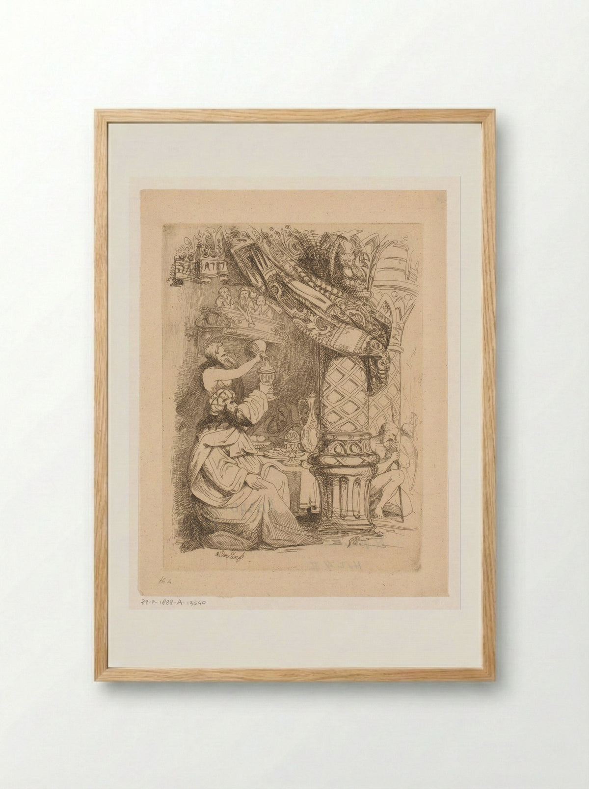 Koning met een pauw - Franciscus Andreas Durlet - Framed Print Wood