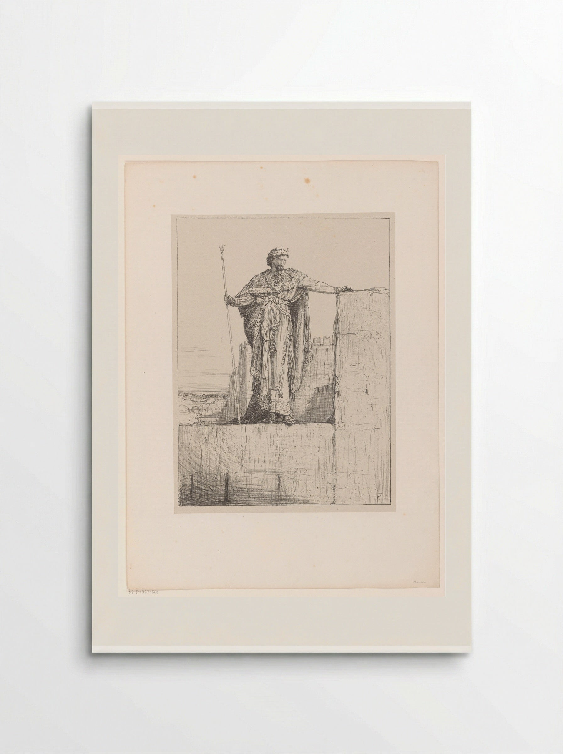 Koning staand op een muur - Marius Bauer - Poster
