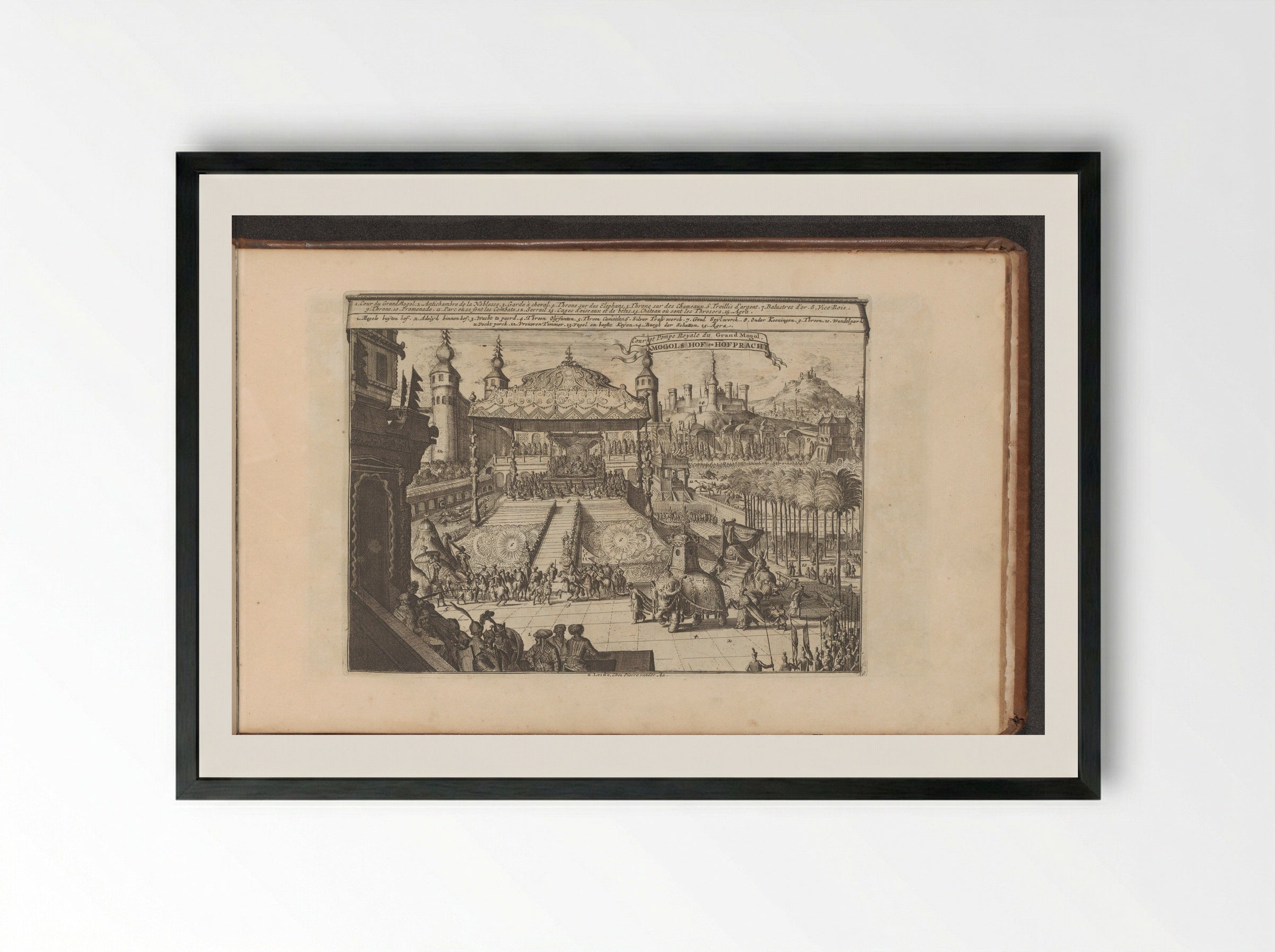 Koninklijk hof in Mongolië - Romeyn de Hooghe - Framed Print Black