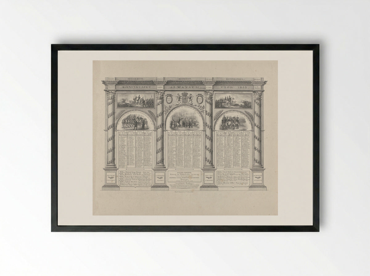 Koninklijke Almanach voor 1832 - Haatje Pieters Oosterhuis - Framed Print Black
