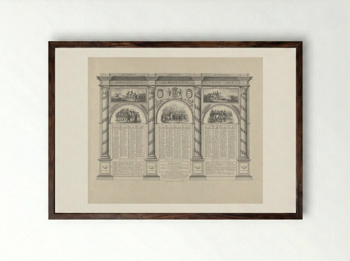 Koninklijke Almanach voor 1832 - Haatje Pieters Oosterhuis - Framed Print Dark Wood