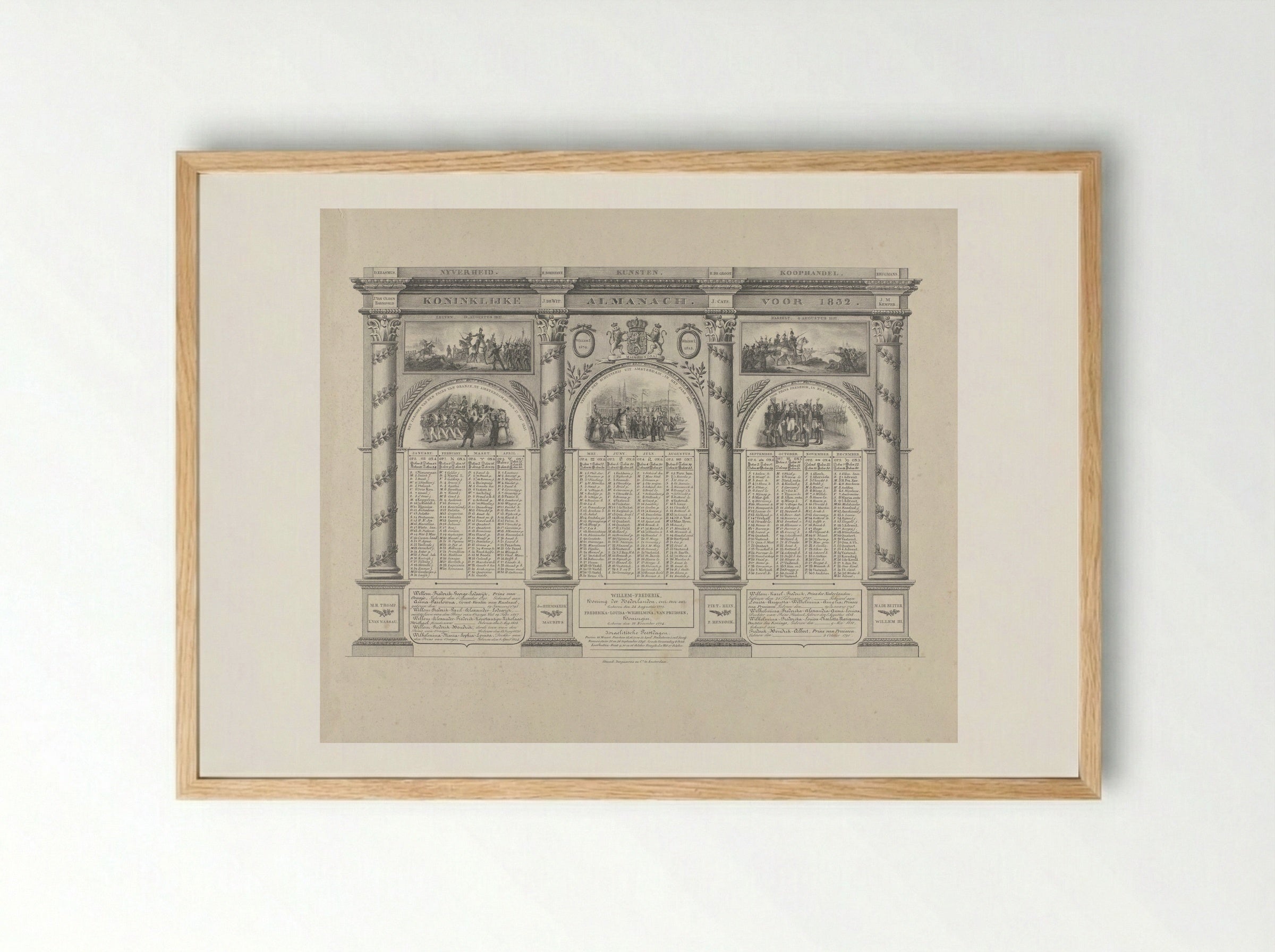 Koninklijke Almanach voor 1832 - Haatje Pieters Oosterhuis - Framed Print Wood