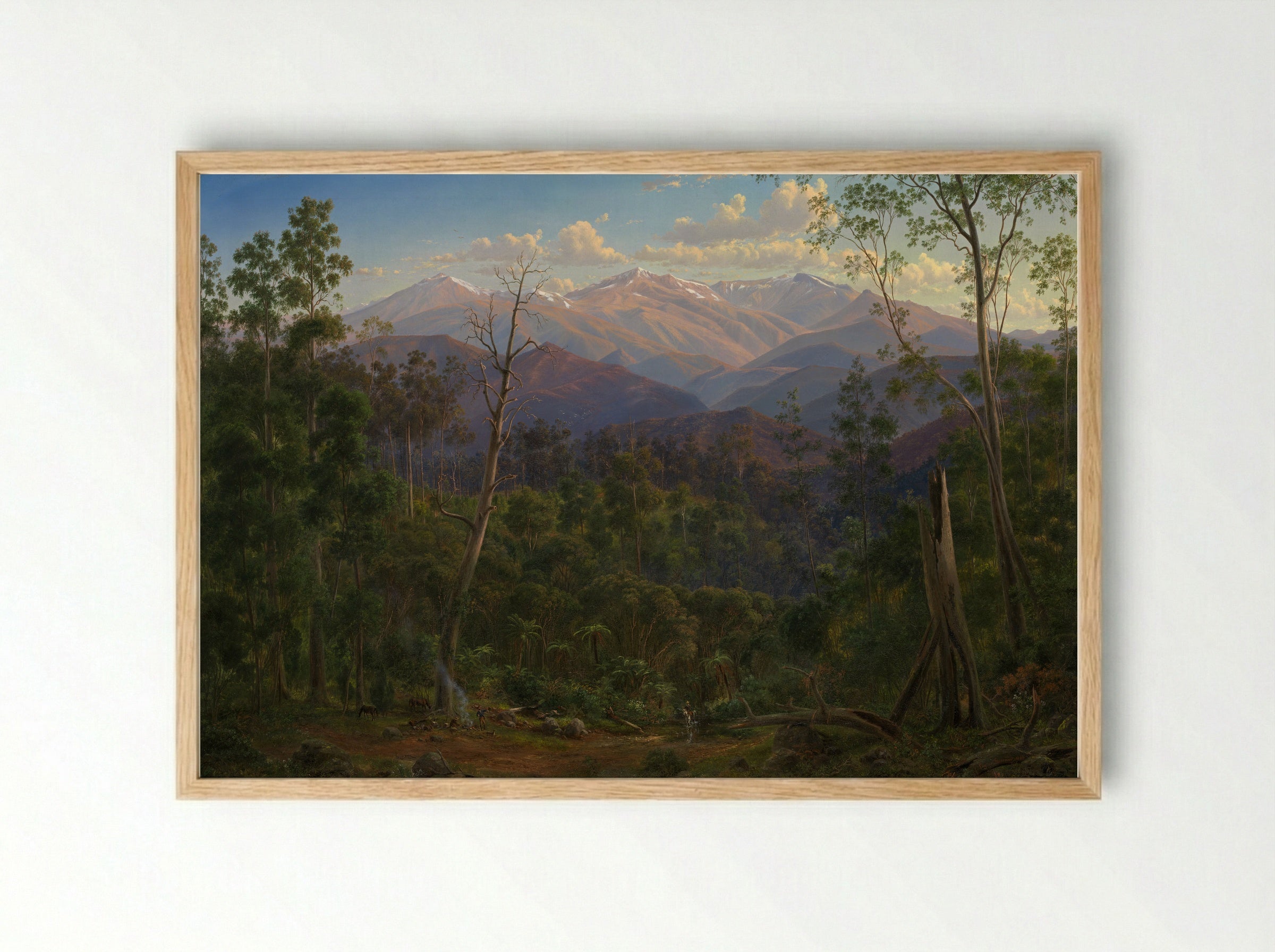 Koort Koort-nong homestead, near Camperdown, Victoria, with Mount Elephant in the distance - Eugene von Guerard - Framed Print Wood
