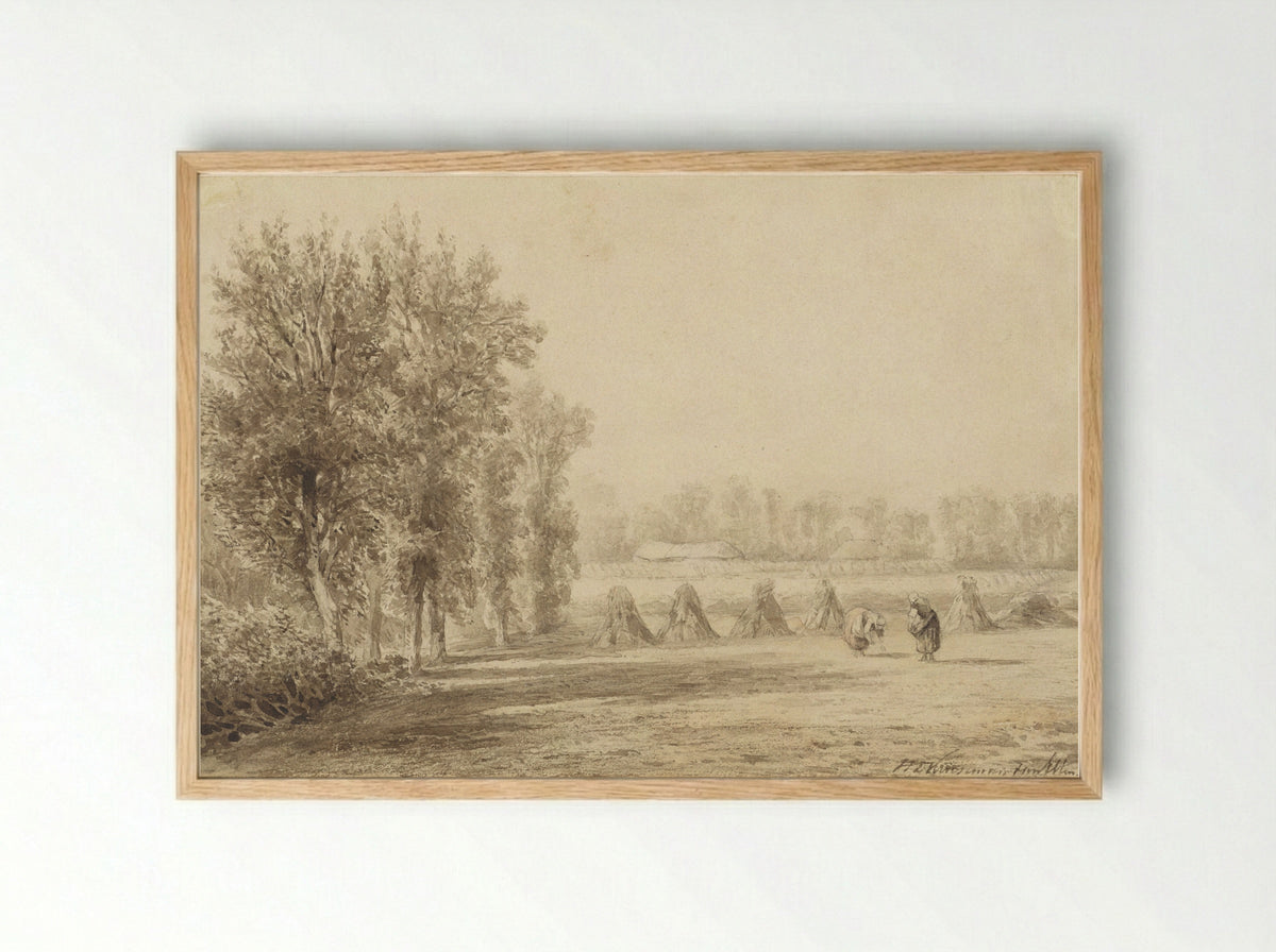 Korenveld (Cornfield) - Hendrik Dirk Kruseman van Elten - Framed Print Wood