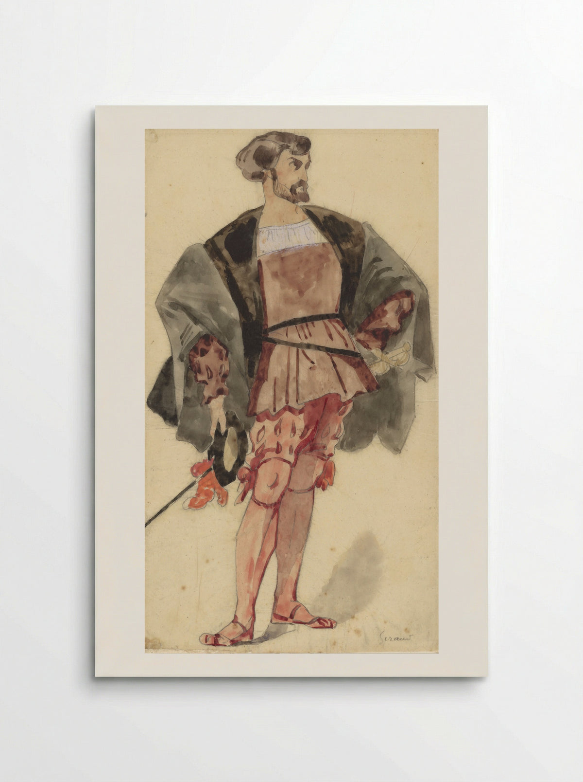 Kostuumstudie van een edelman uit de tijd van François I - Pierre François Eugène Giraud - Poster