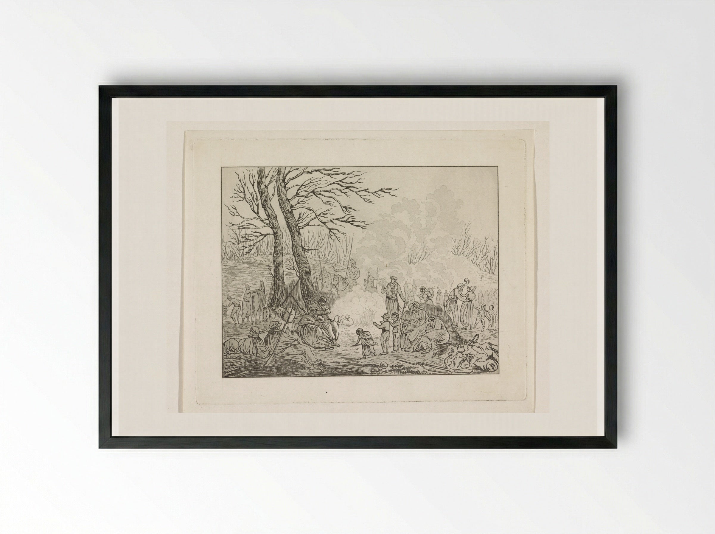 Kozakken bivak - Pieter Bartholomeusz. Barbiers - Framed Print Black