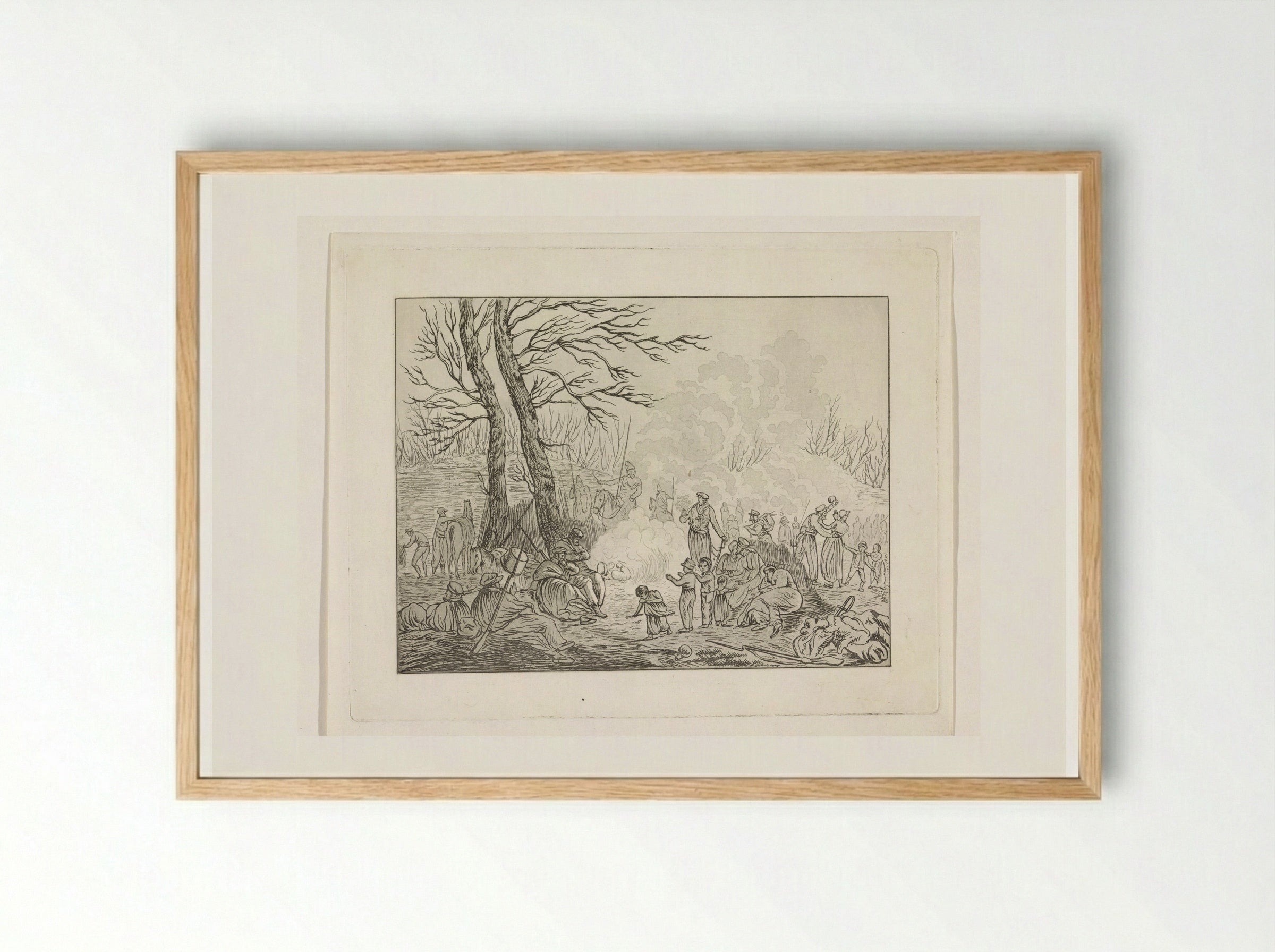 Kozakken bivak - Pieter Bartholomeusz. Barbiers - Framed Print Wood