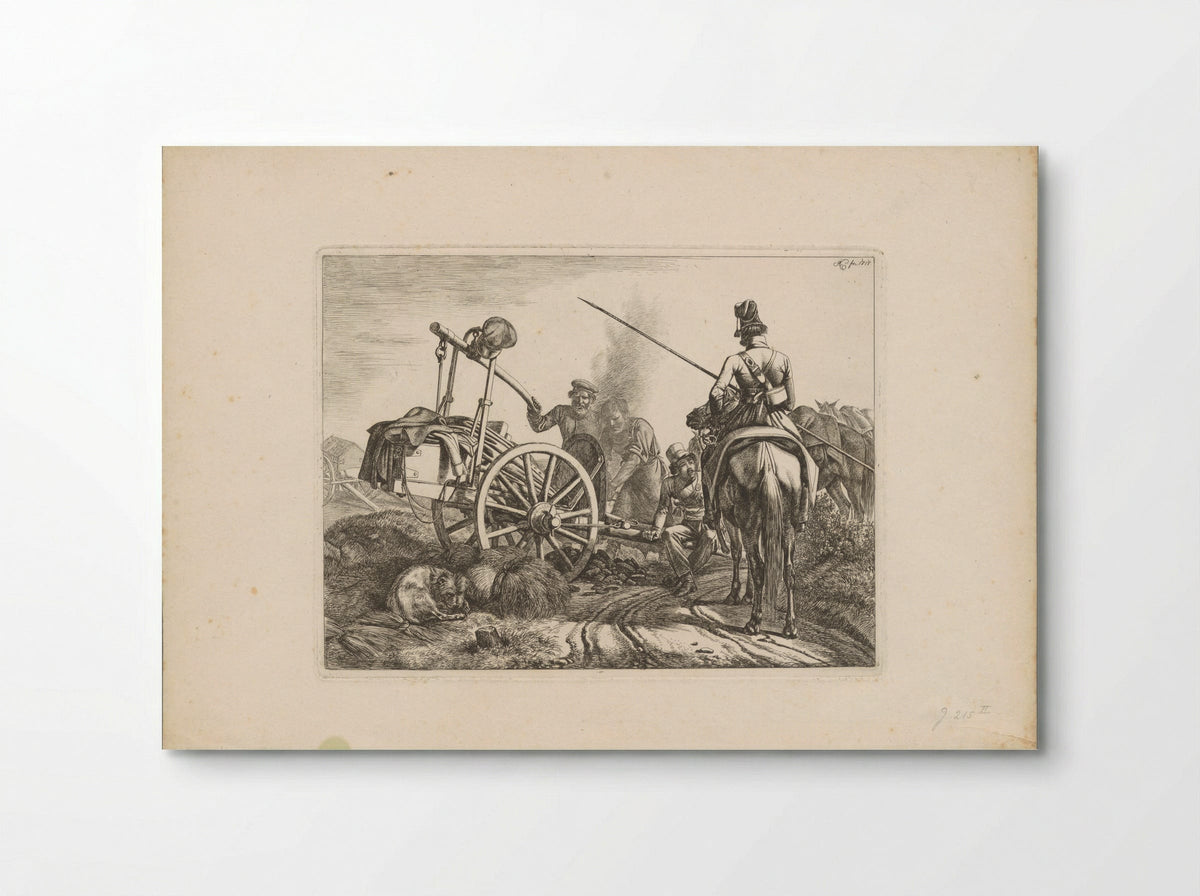 Kozakken te paard en een smid bij een trekkar - Domenico Artaria - Poster