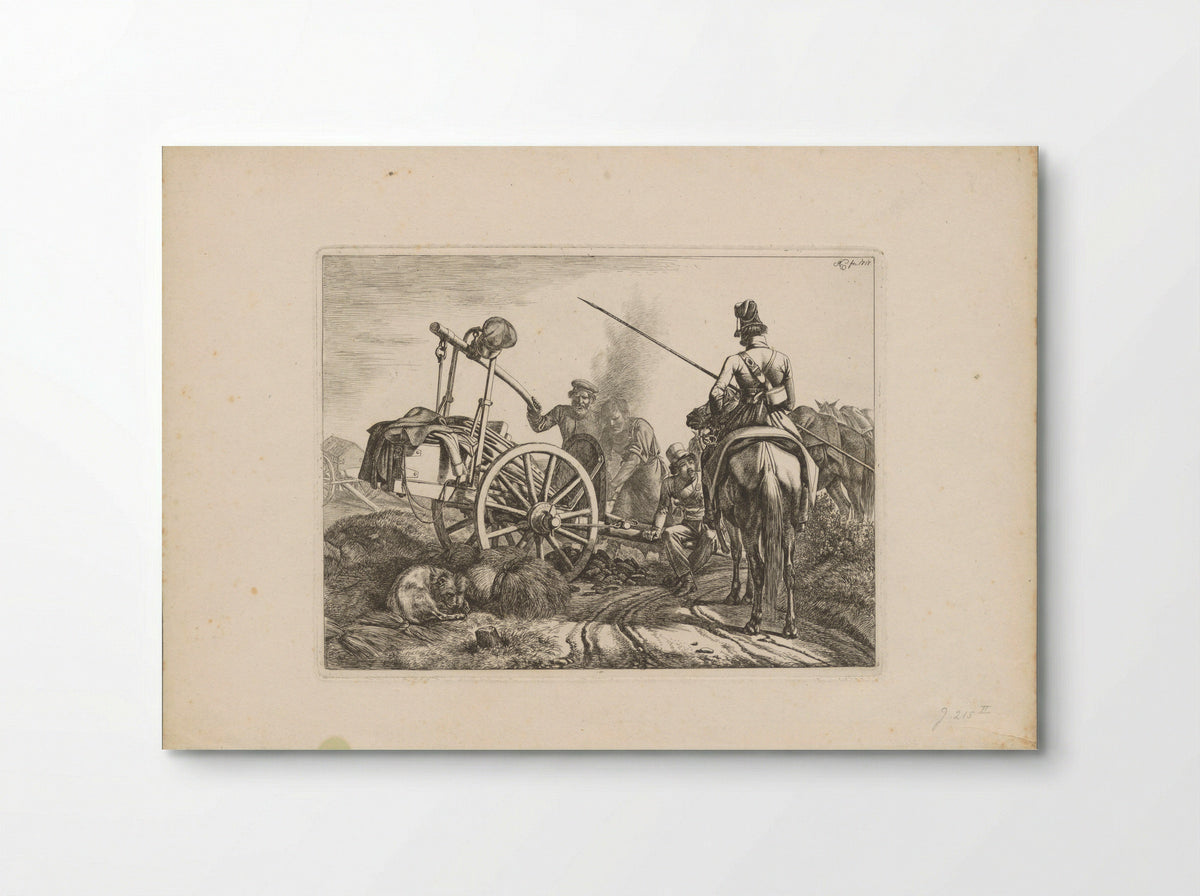 Kozakken te paard en een smid bij een trekkar - Domenico Artaria - Poster