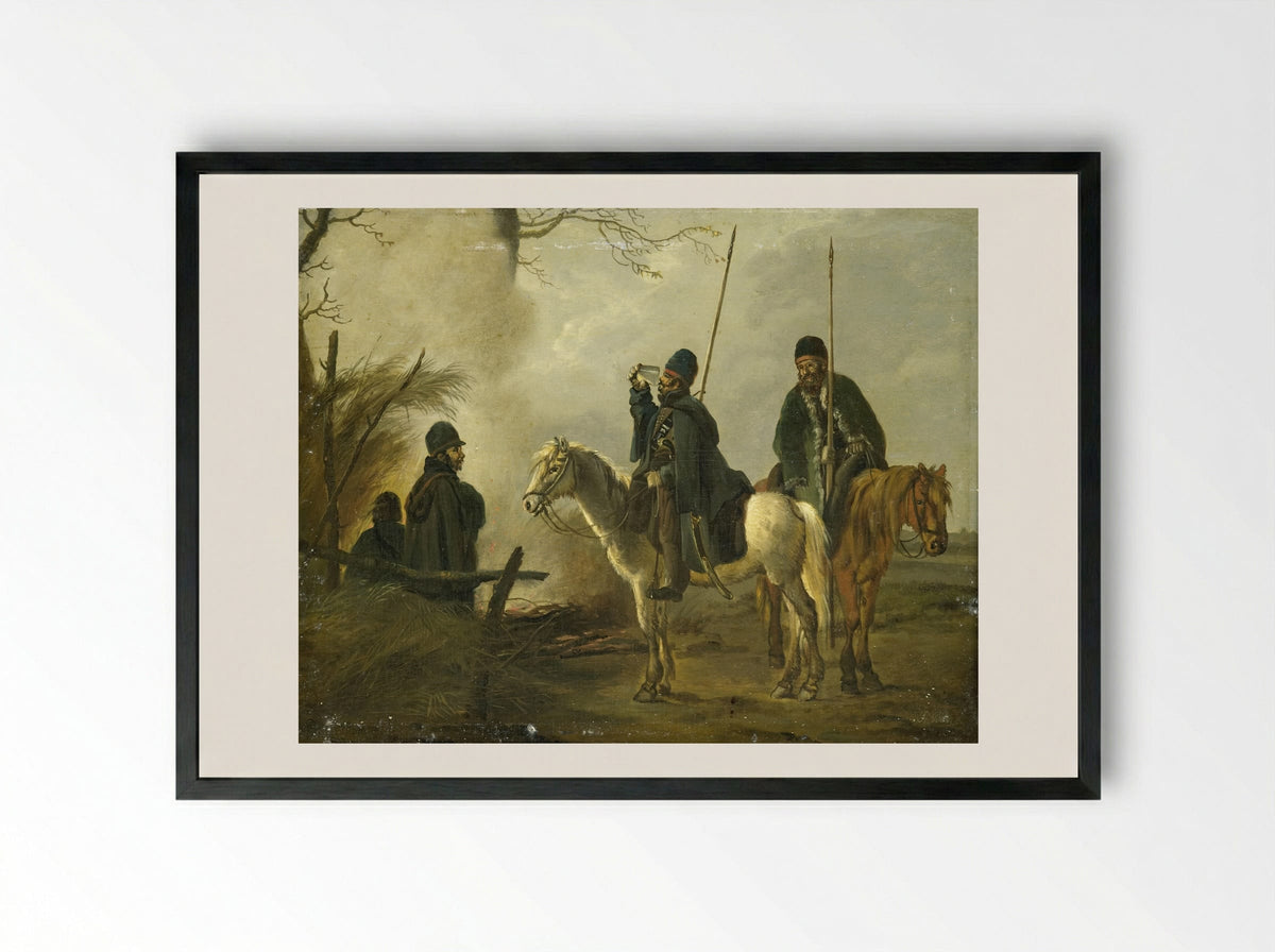 Kozakkenvoorpost in 1813 - Pieter Gerardus van Os - Framed Print Black