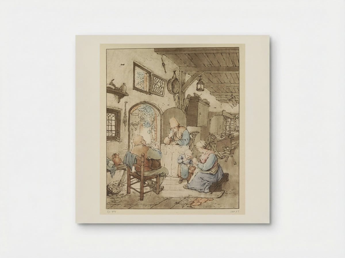 Krantlezer in interieur - Cornelis Ploos van Amstel - Poster