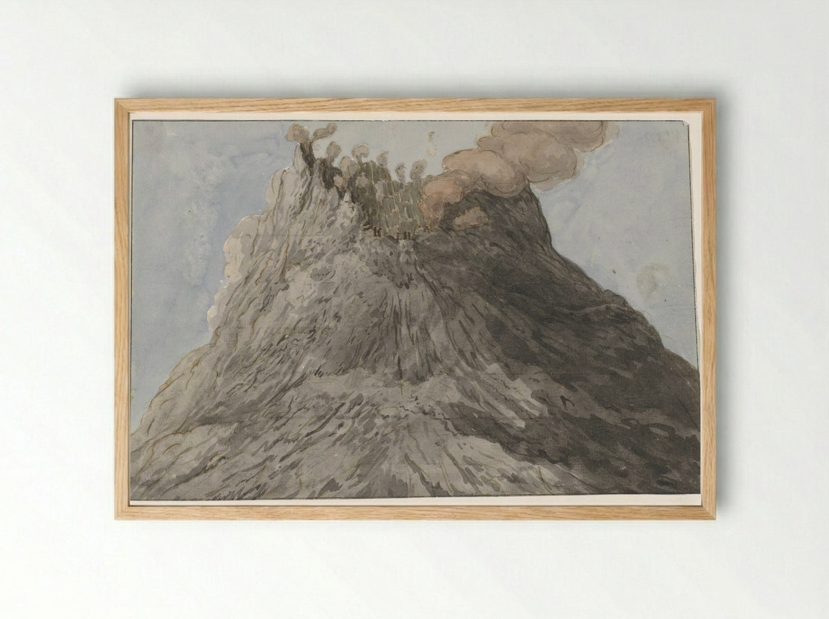 Krater van de Etna - Willem Carel Dierkens - Framed Print Wood