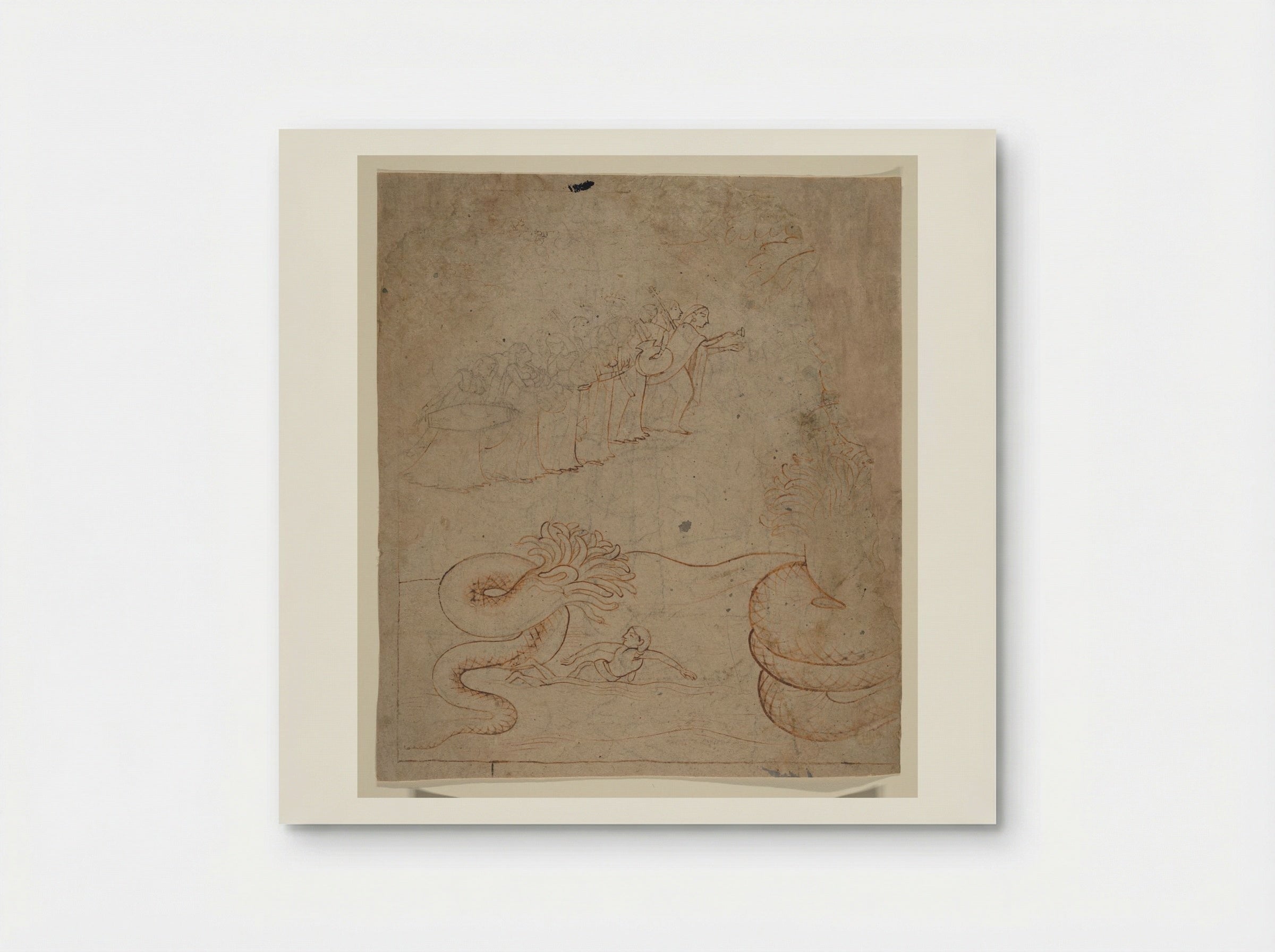Krishna Subdues the Serpent Kaliya in the Yamuna River - Nainsukh - Poster