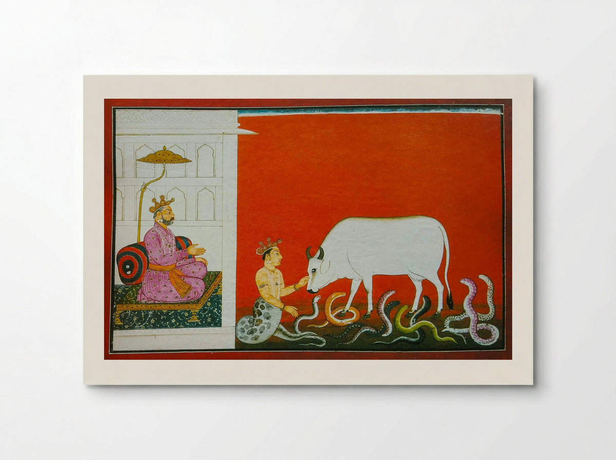 Krishna killing the crane demon Bakasura - Family of Manaku - Poster