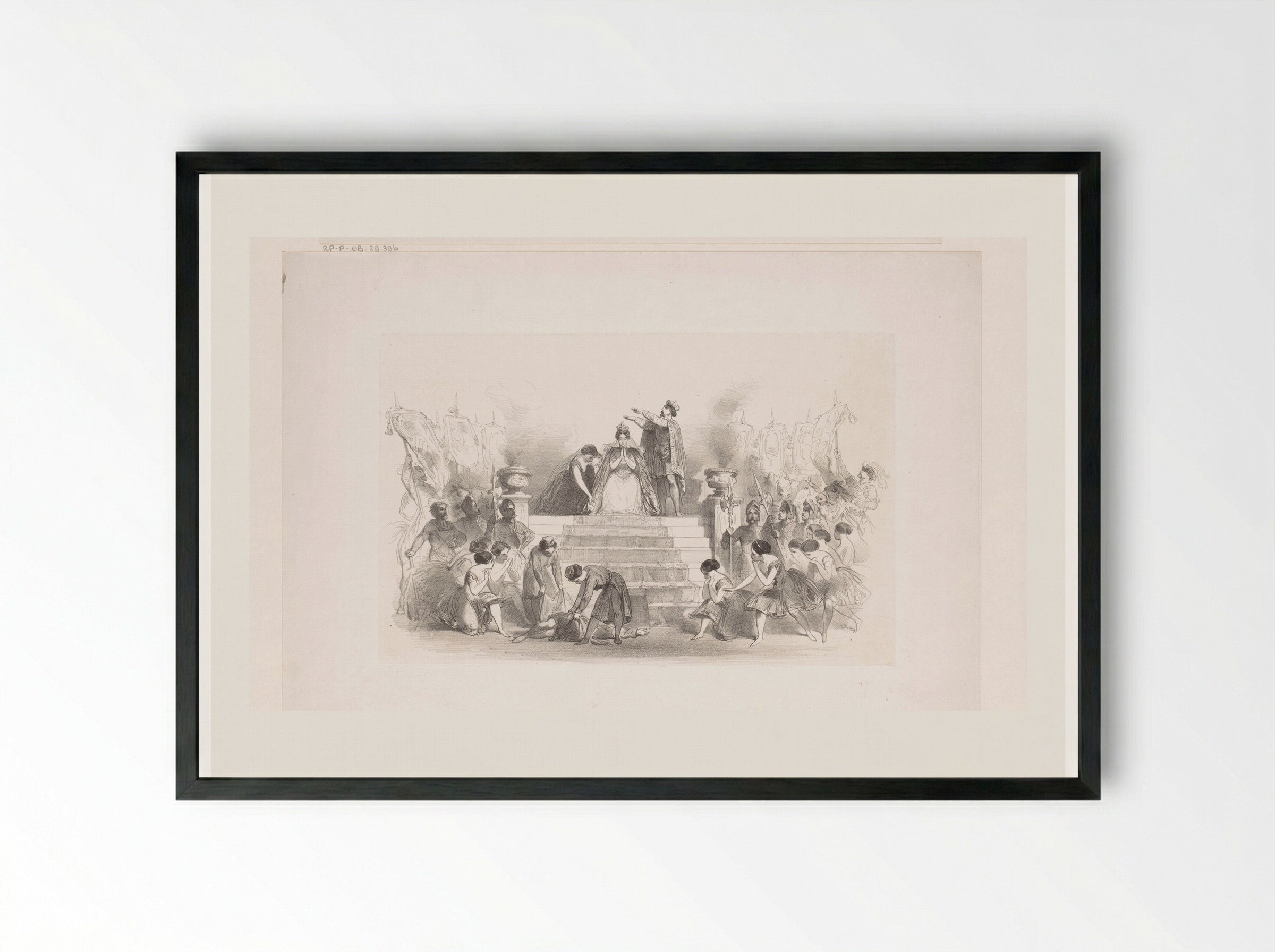 Kroning van Inês de Castro - Charles Rochussen - Framed Print Black