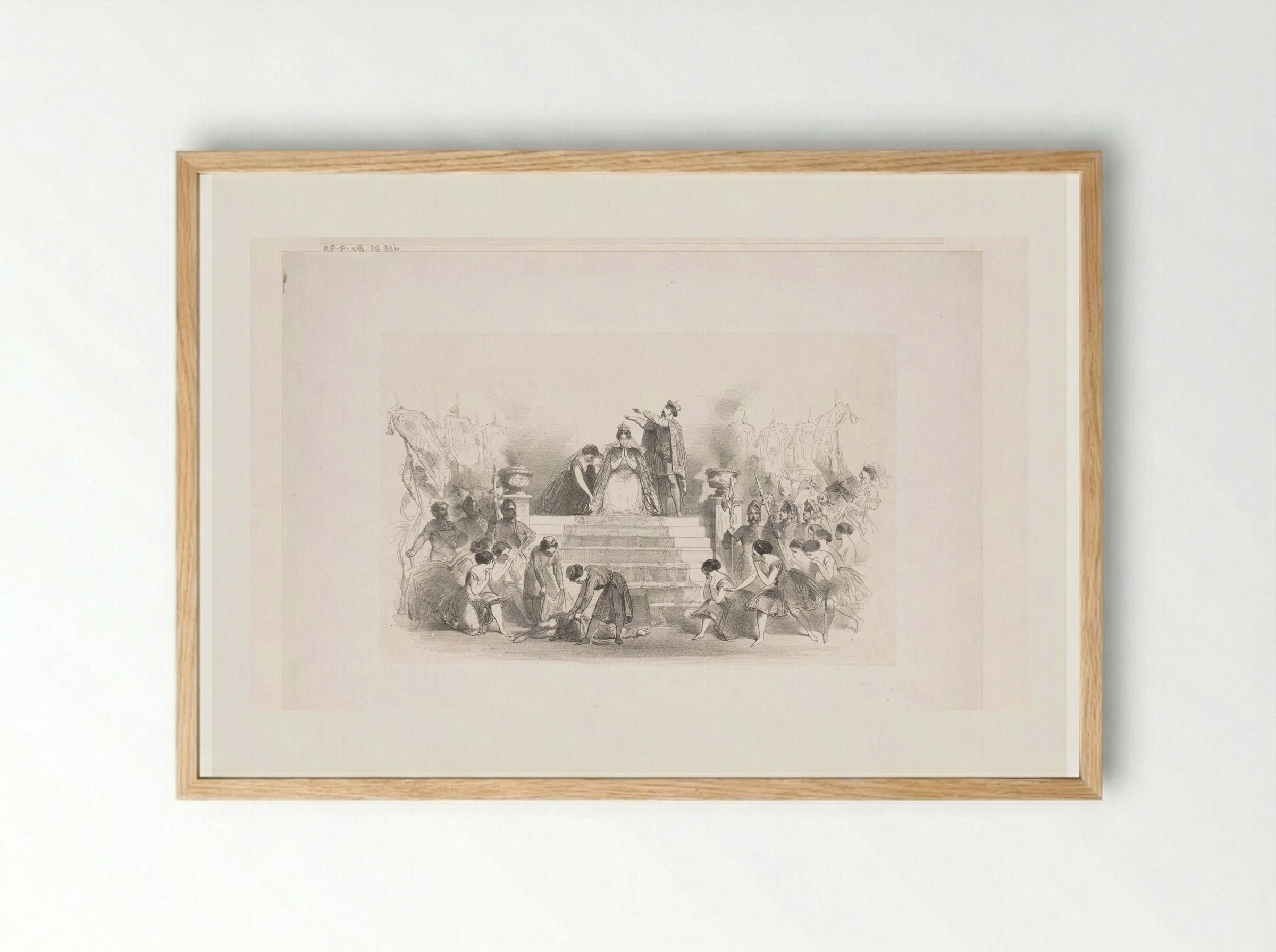 Kroning van Inês de Castro - Charles Rochussen - Framed Print Wood