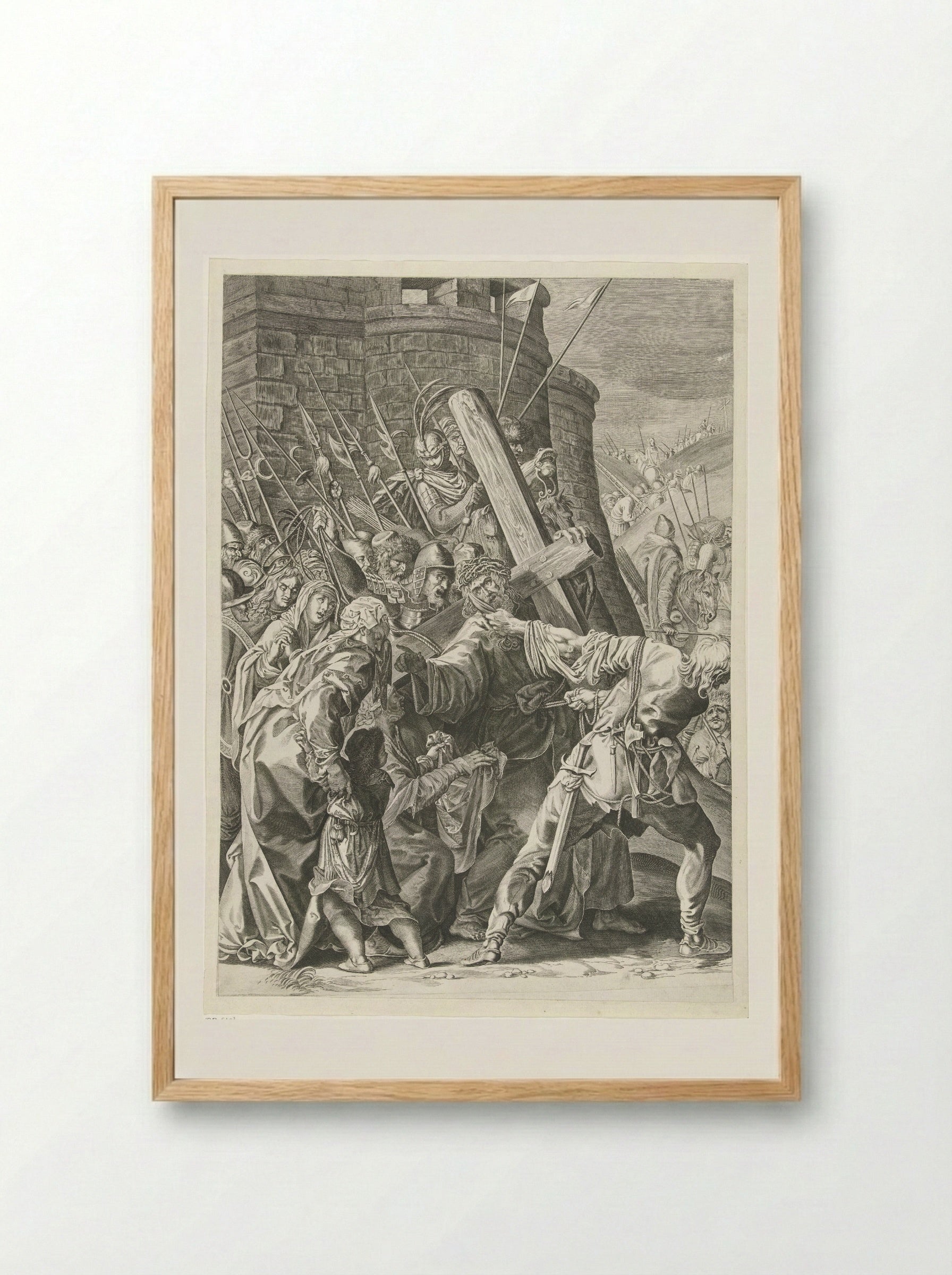Kruisdraging van Christus - Aegidius Sadeler (II) - Framed Print Wood