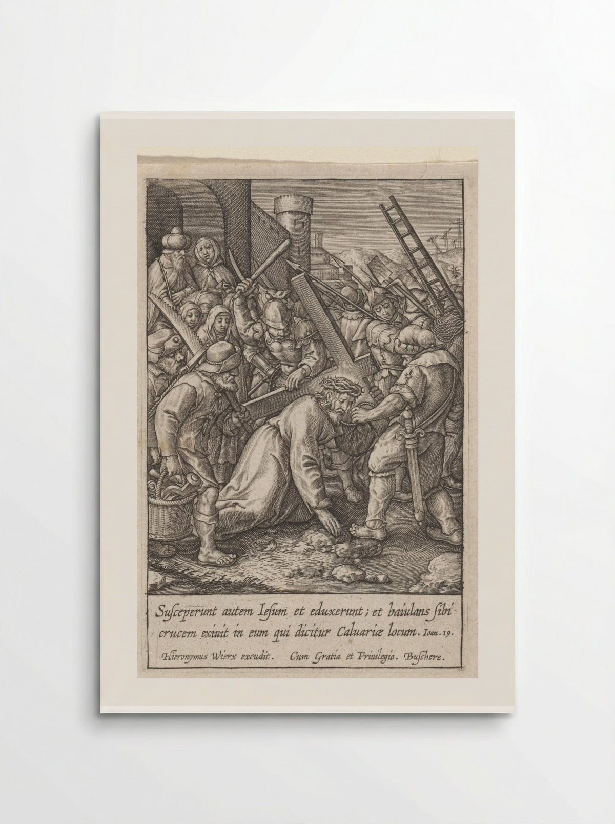 Kruisdraging - Hieronymus Wierix - Poster
