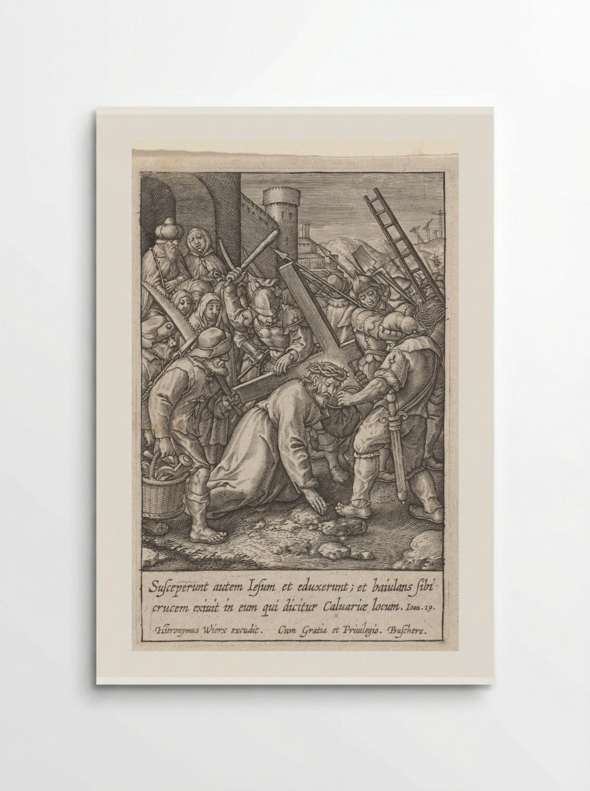 Kruisdraging - Hieronymus Wierix - Poster