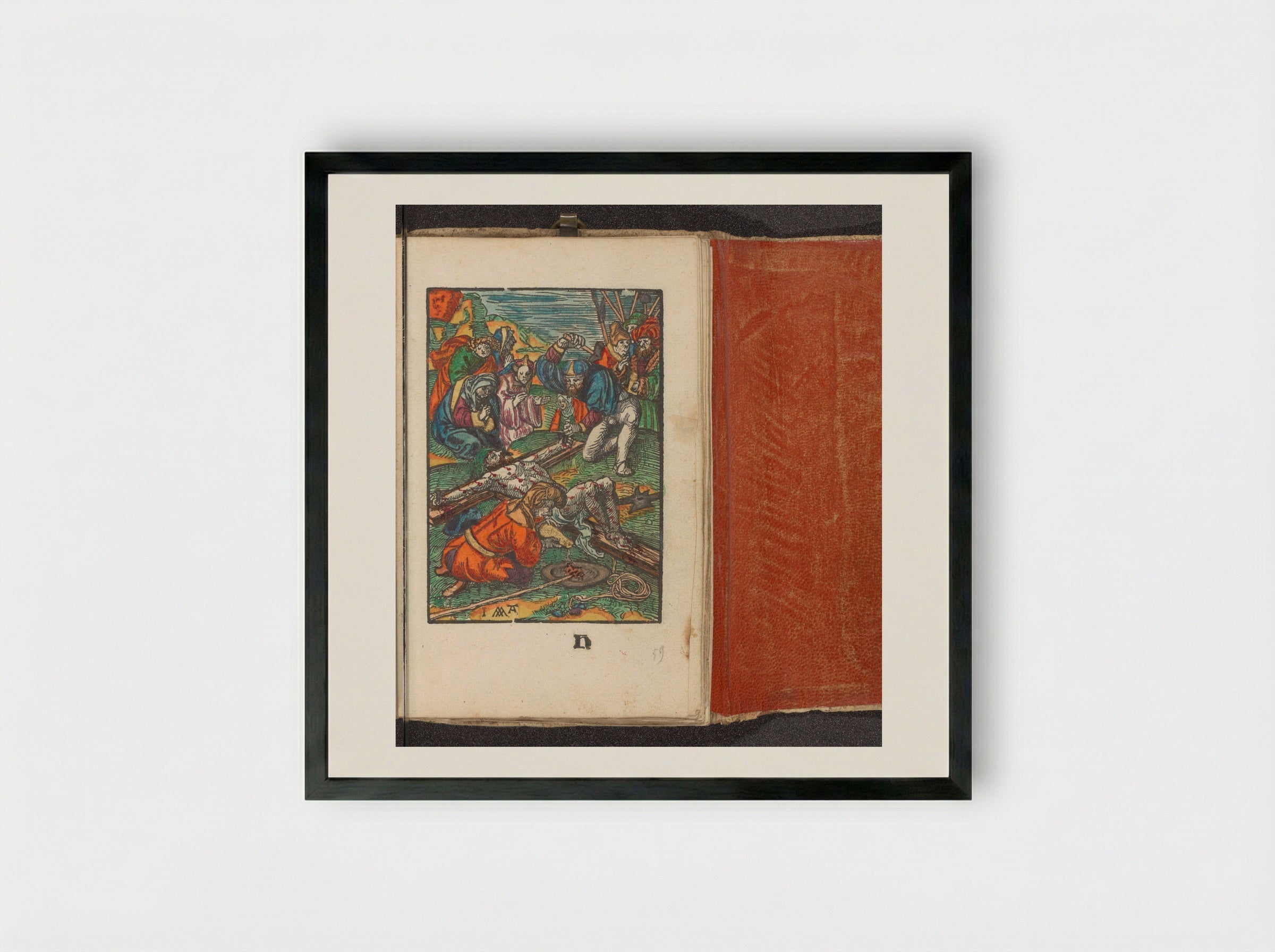 Kruisiging van Christus - Doen Pietersz. - Framed Print Black